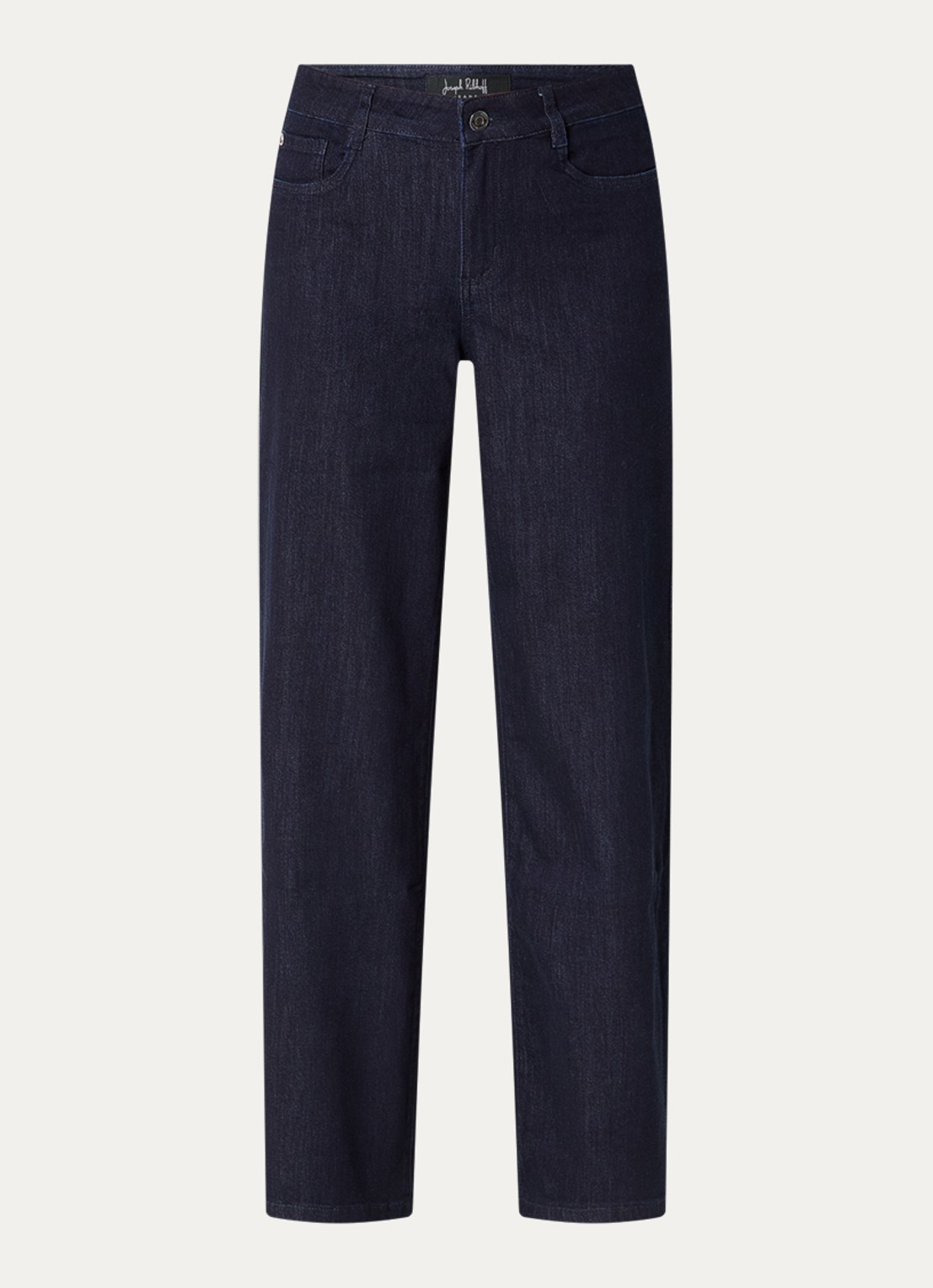 Joseph Ribkoff High waist loose fit jeans met lichte wassing - voorkant donkerblauw