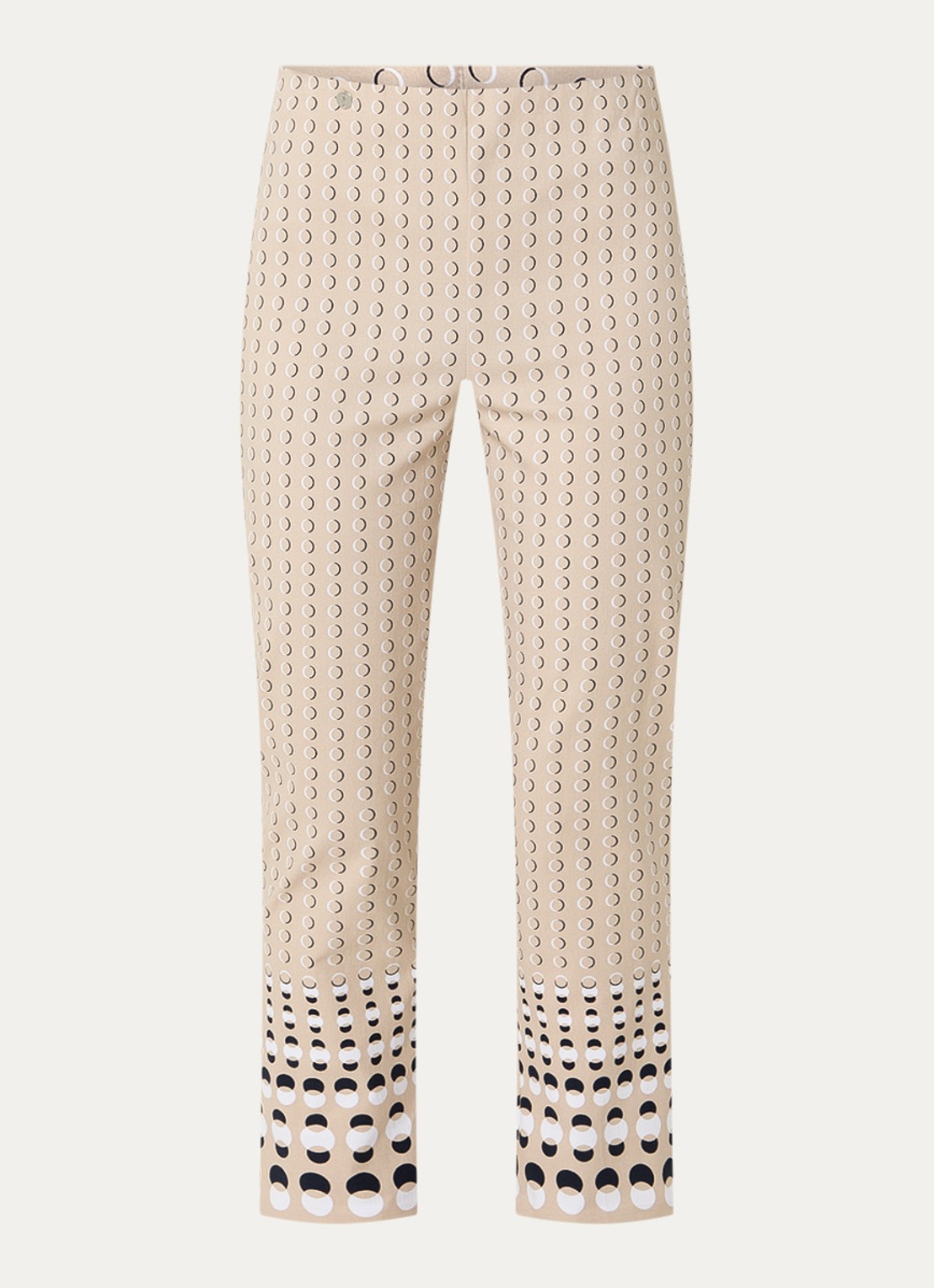 Joseph Ribkoff High waist slim fit pantalon met print - voorkant beige