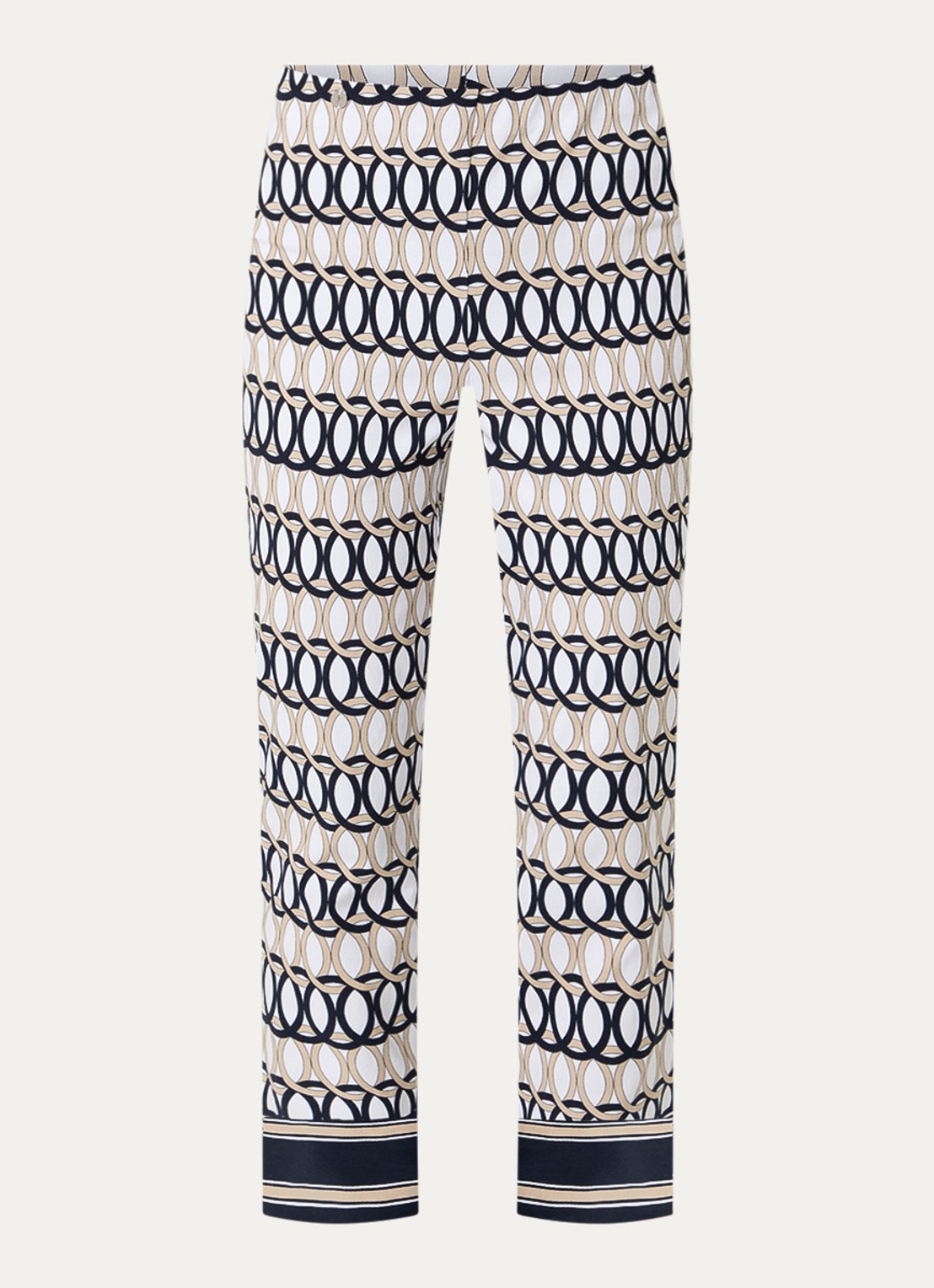 Joseph Ribkoff High waist slim fit pantalon met print - voorkant 2 wit