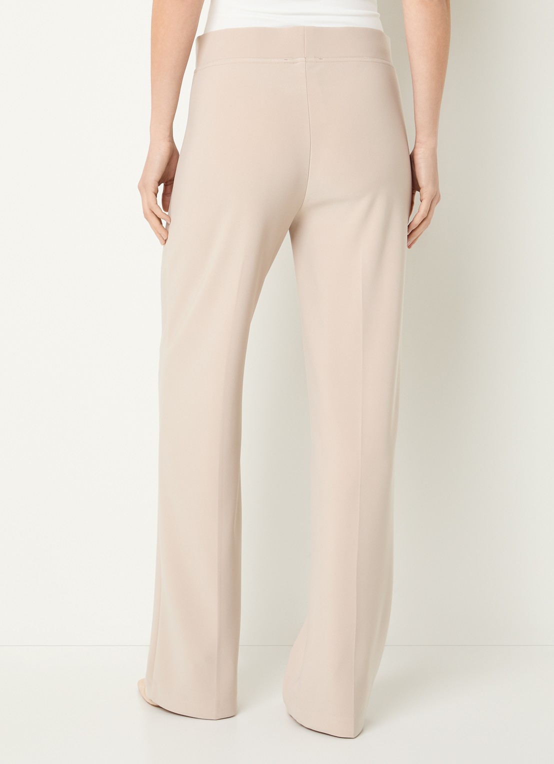 Joseph Ribkoff High waist straight fit pantalon met persplooi - achterkant creme