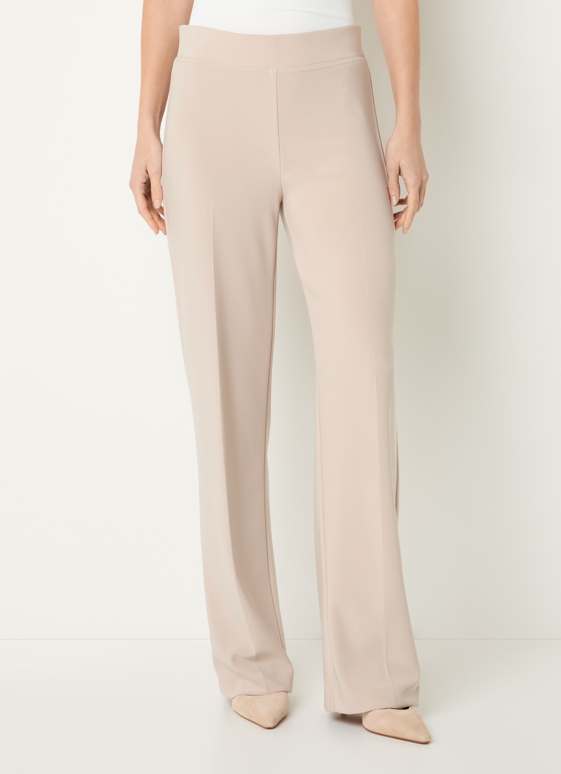 Joseph Ribkoff High waist straight fit pantalon met persplooi - detail 4 creme