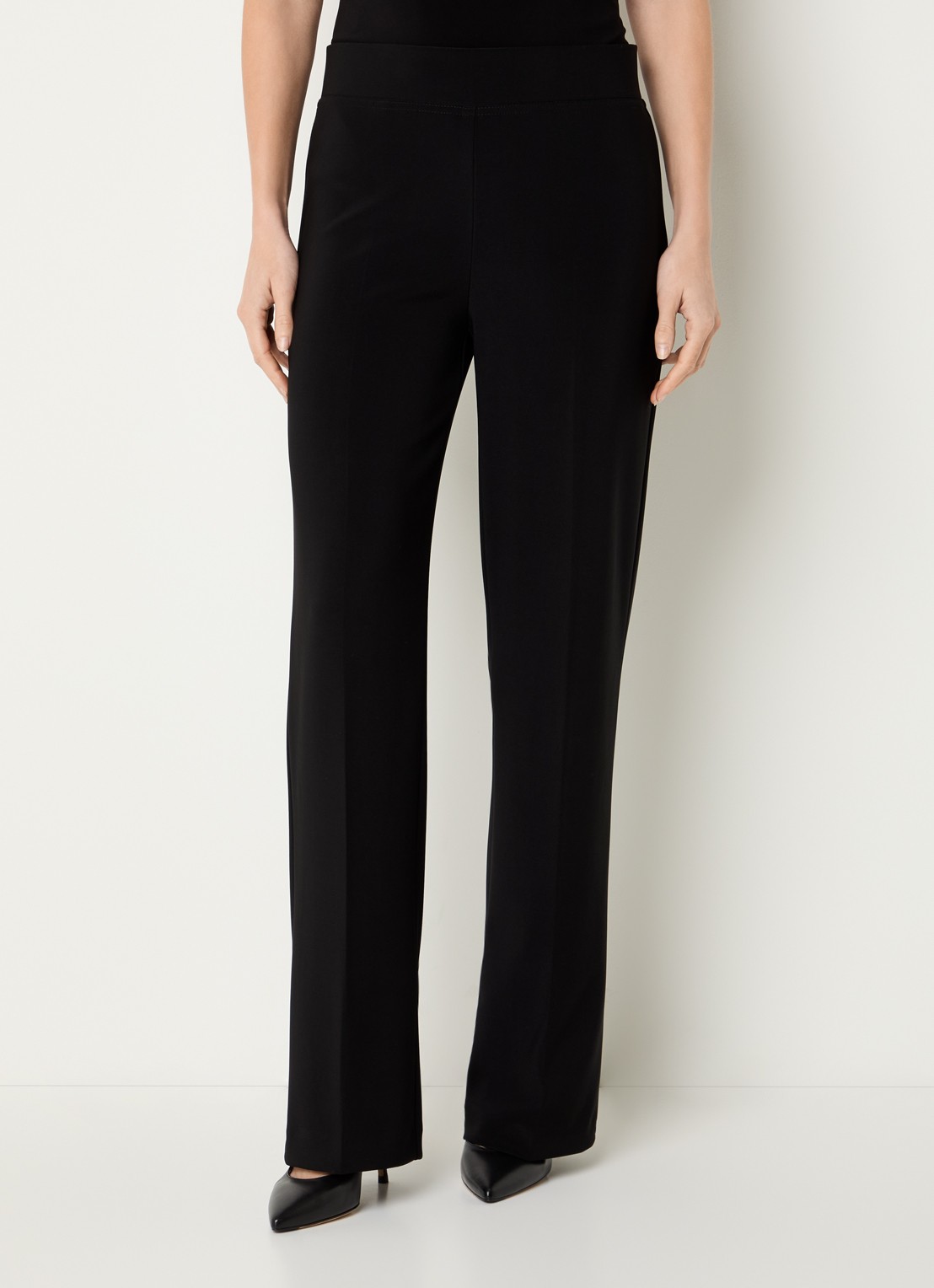 Joseph Ribkoff High waist straight fit pantalon met persplooi - detail 3 zwart