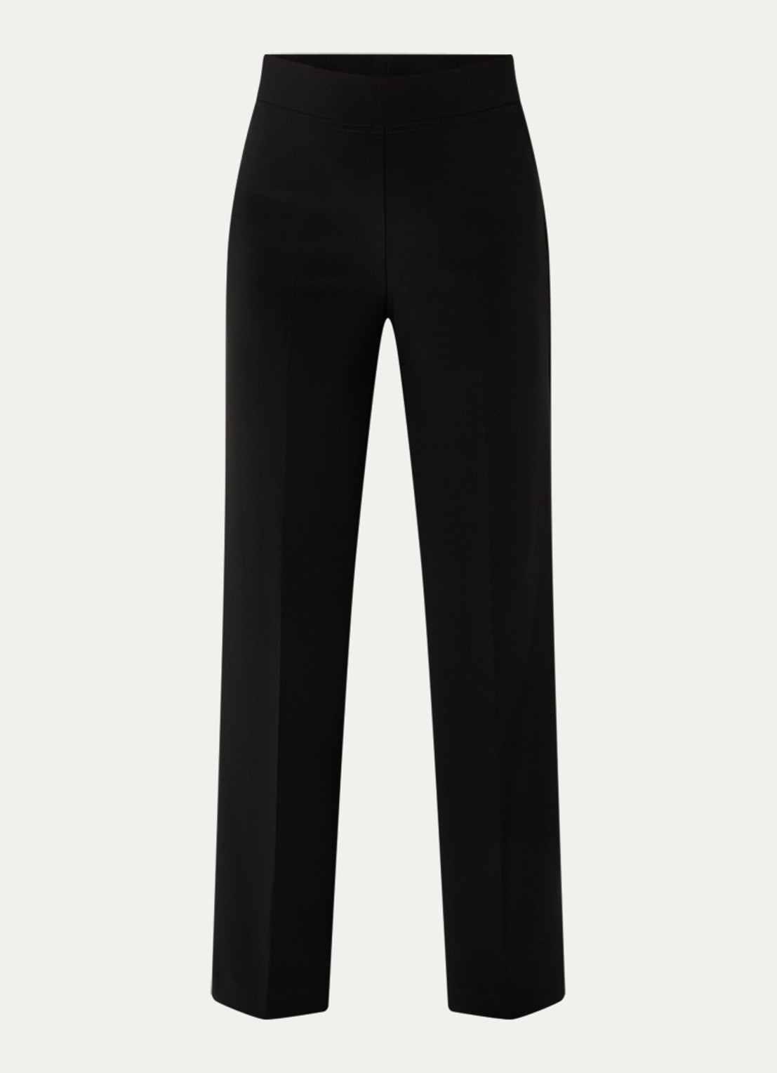 Joseph Ribkoff High waist straight fit pantalon met persplooi - voorkant zwart