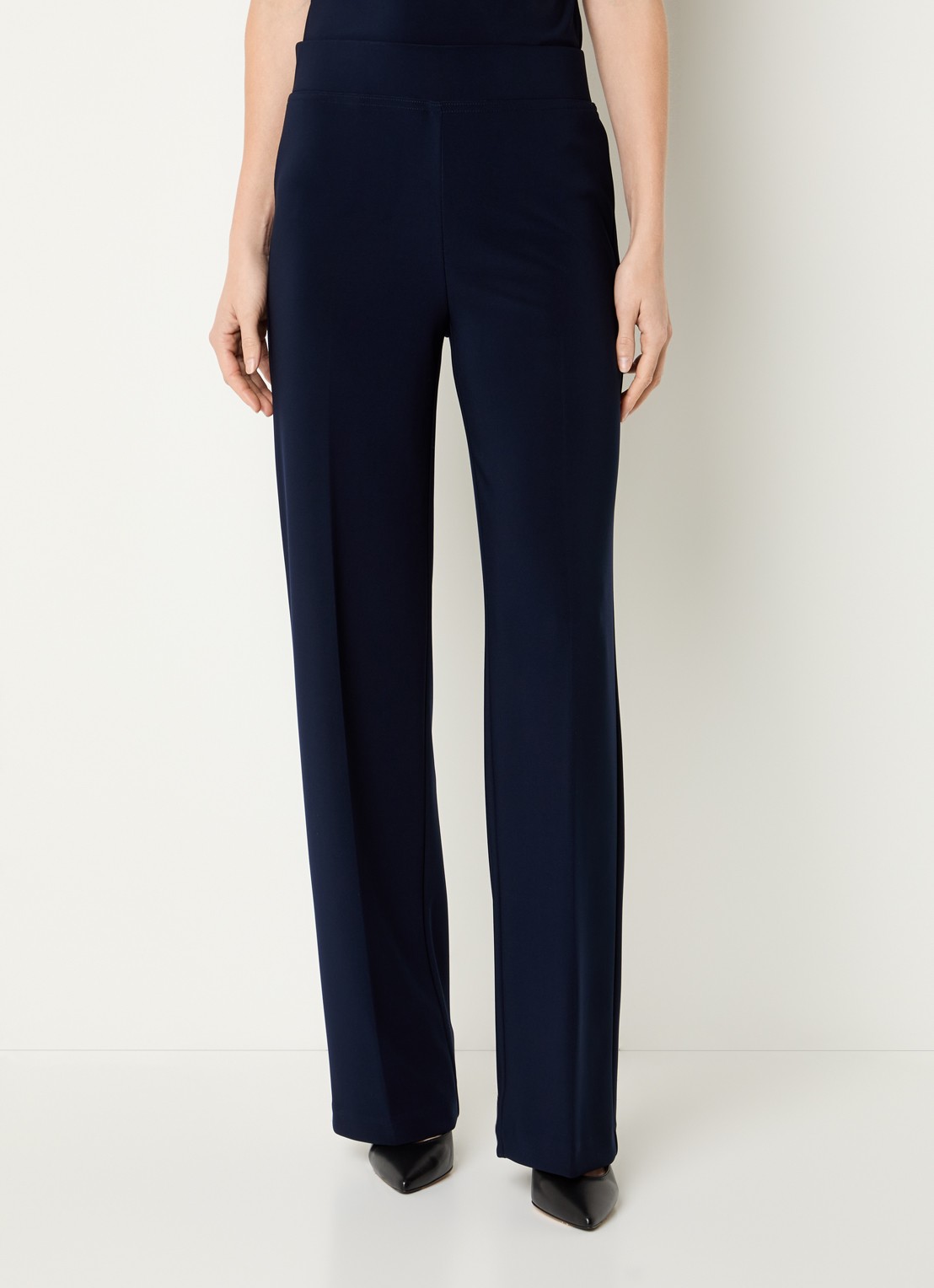 Joseph Ribkoff High waist straight fit pantalon met persplooi - detail 2 donkerblauw