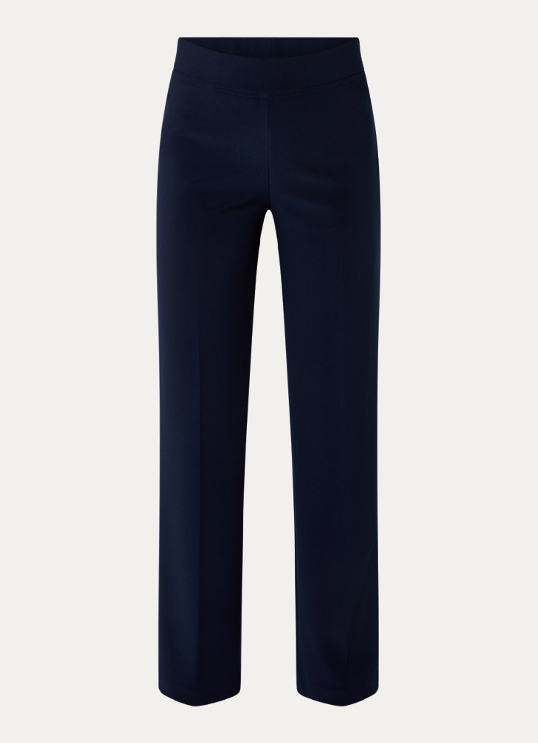 Joseph Ribkoff High waist straight fit pantalon met persplooi - voorkant 3 donkerblauw