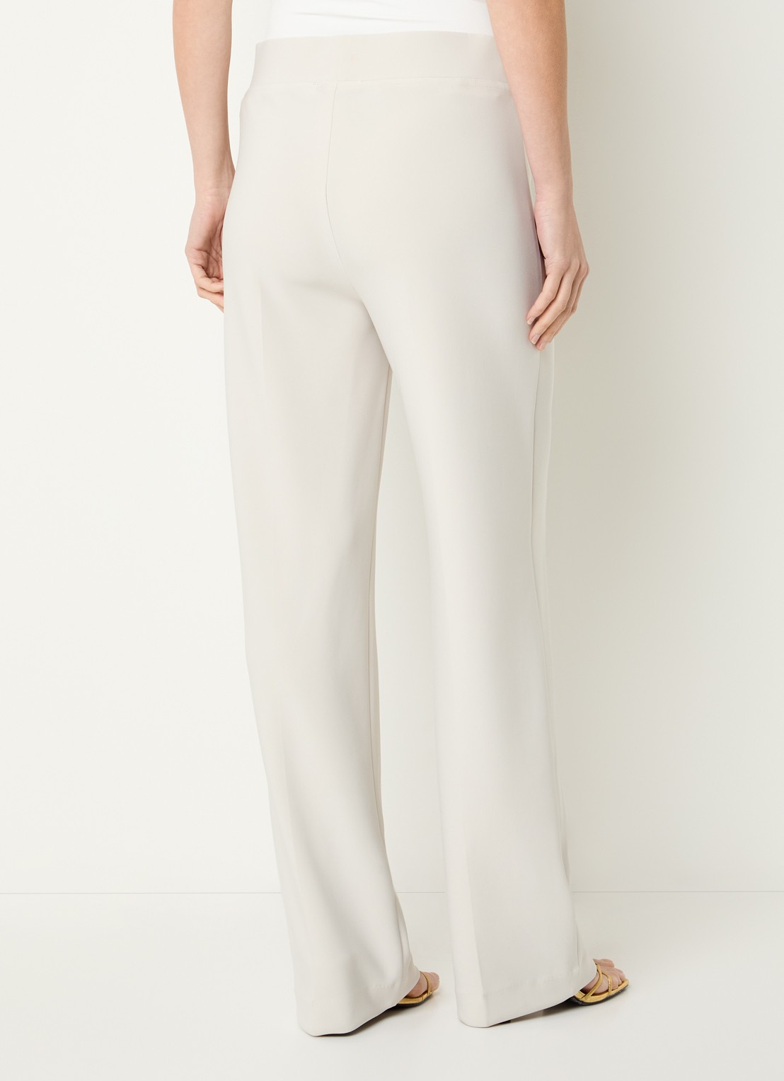 Joseph Ribkoff High waist straight fit pantalon met persplooi - achterkant creme