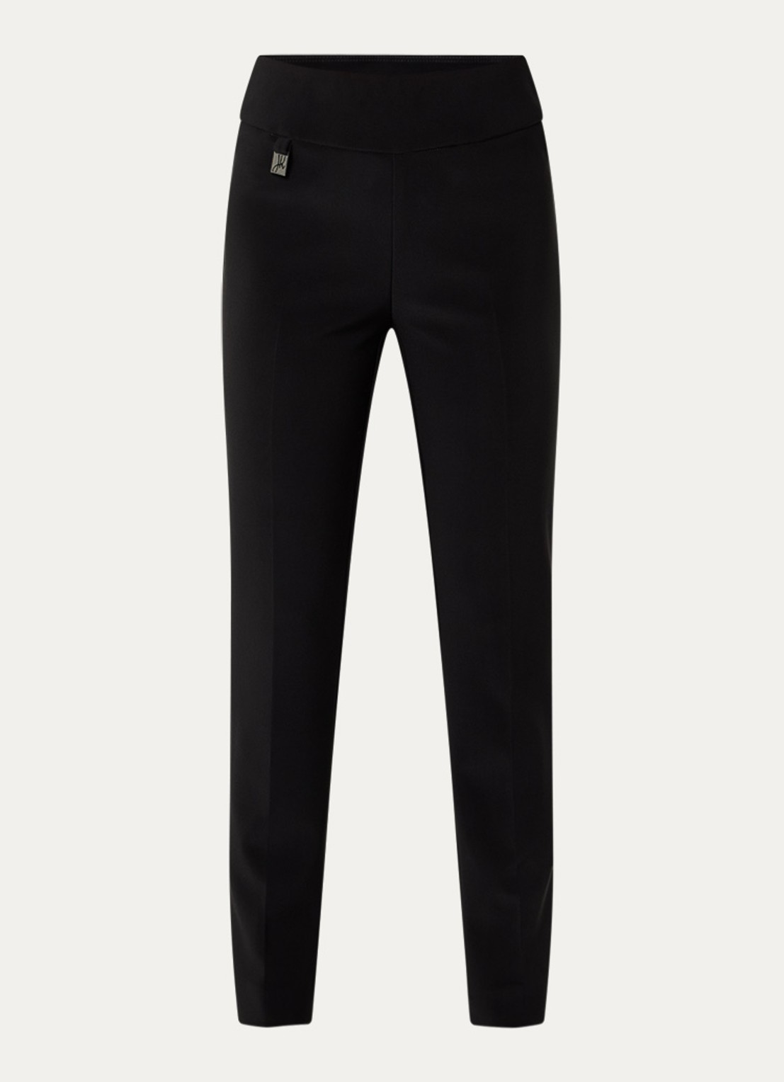 Joseph Ribkoff High waist tapered fit pantalon met persplooi - voorkant 3 zwart