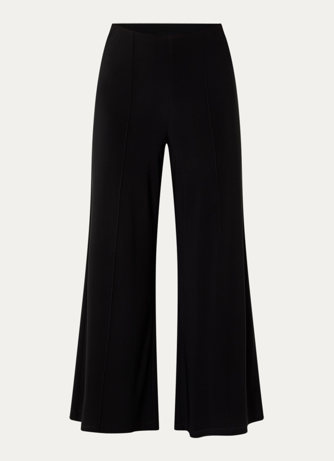 Joseph Ribkoff High waist wide fit broek met siernaad - voorkant zwart