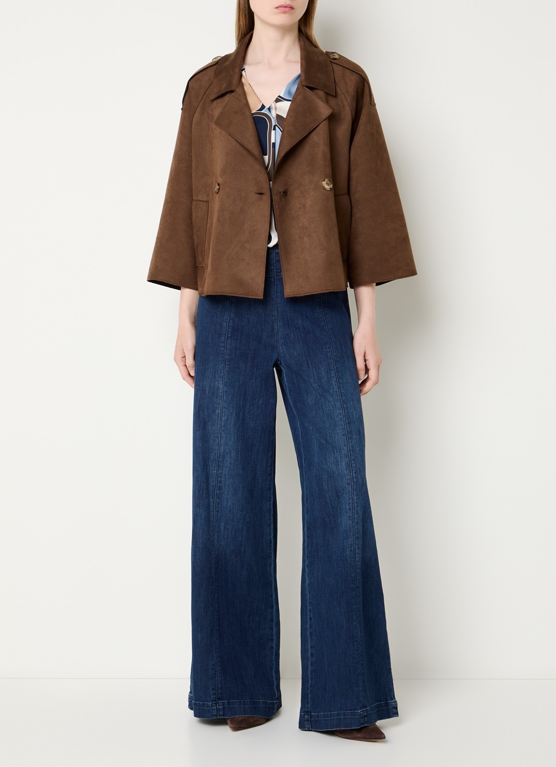 Joseph Ribkoff Jack met knoopsluiting - voorkant 4 hazelnootbruin
