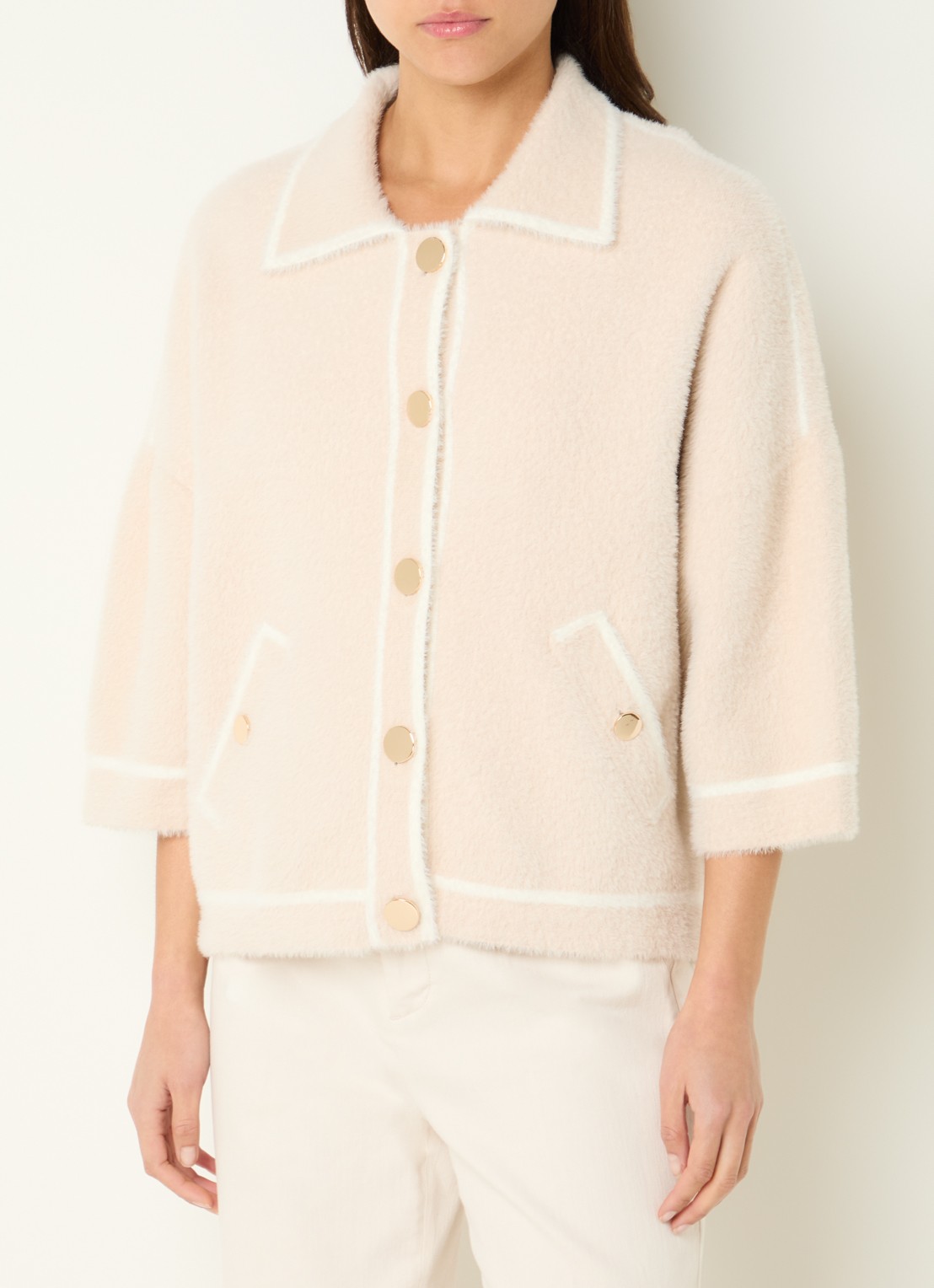 Joseph Ribkoff Jack met steekzakken - detail beige