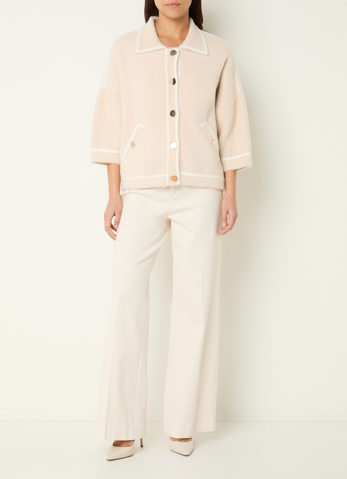 Joseph Ribkoff Jack met steekzakken - voorkant 3 beige