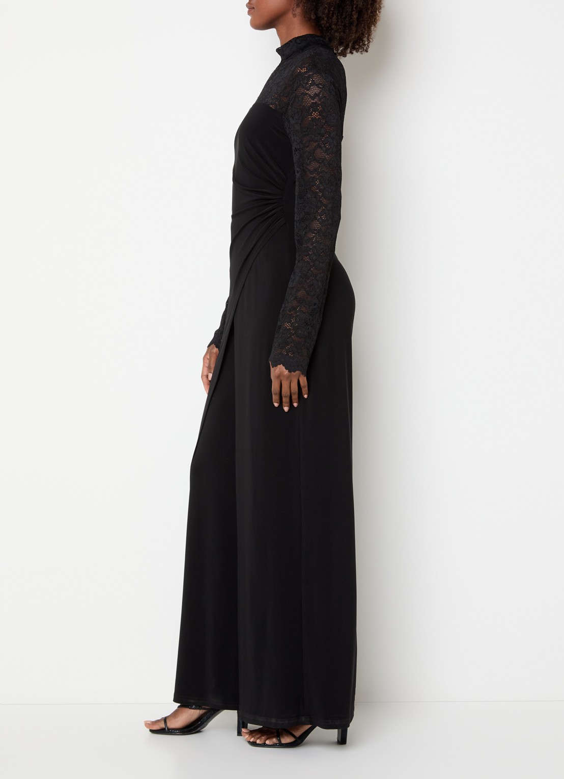 Joseph Ribkoff Jumpsuit met details van kant - voorkant 4 zwart