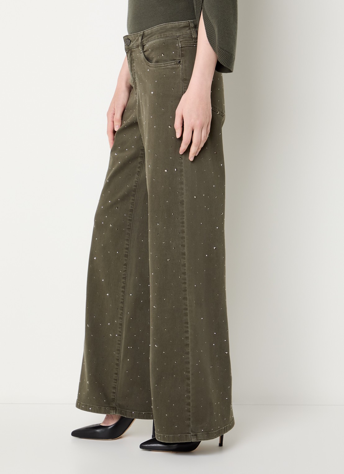 Joseph Ribkoff Low waist straight fit jeans met gekleurde wassing - detail 2 olijfgroen