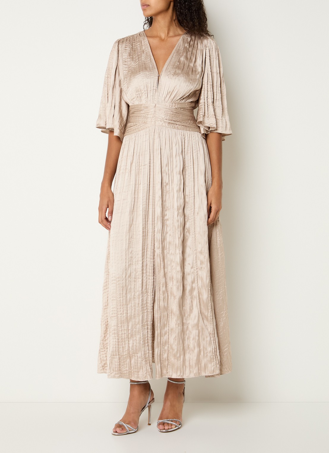 Joseph Ribkoff Maxi tuniekjurk met V-hals - detail 4 beige