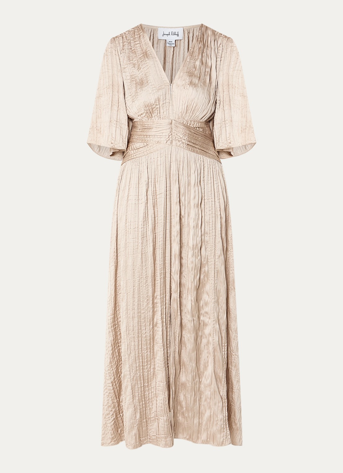 Joseph Ribkoff Maxi tuniekjurk met V-hals - voorkant beige