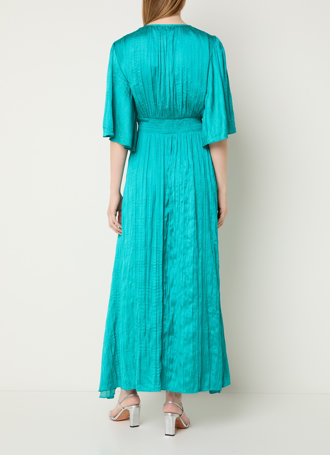 Joseph Ribkoff Maxi tuniekjurk met V-hals - achterkant 3 turquoise