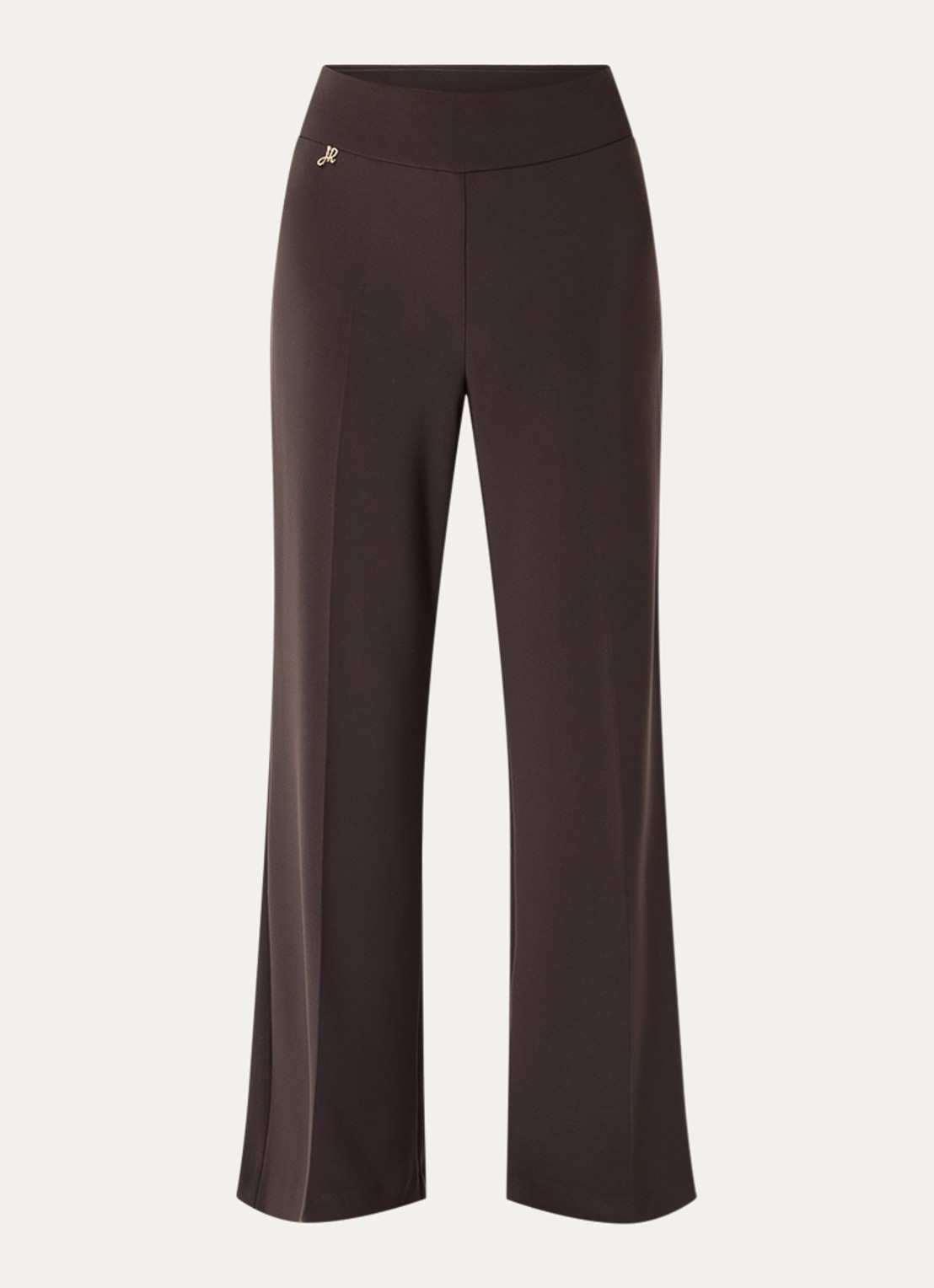 Joseph Ribkoff Mid waist flared fit broek met stretch - voorkant donkerbruin