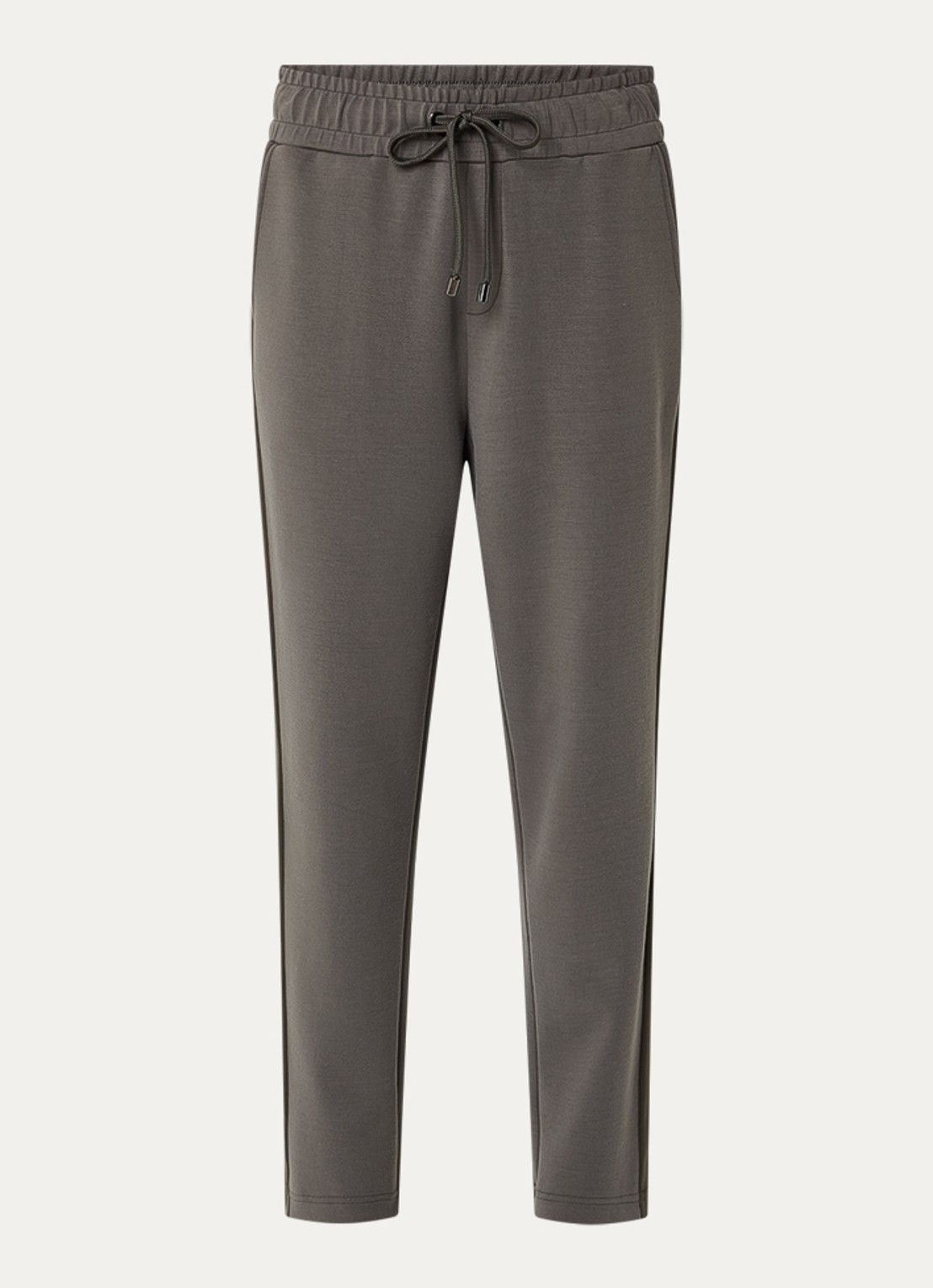 Joseph Ribkoff Mid waist slim fit joggingbroek met steekzakken - voorkant olijfgroen