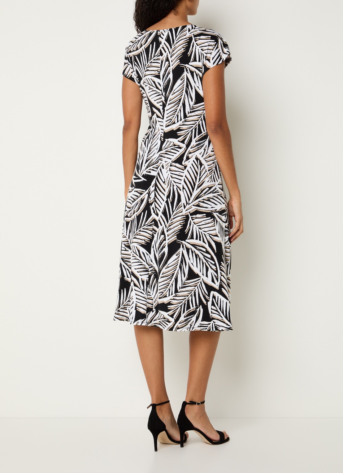 Joseph Ribkoff Midi jurk met print - achterkant 4 wit