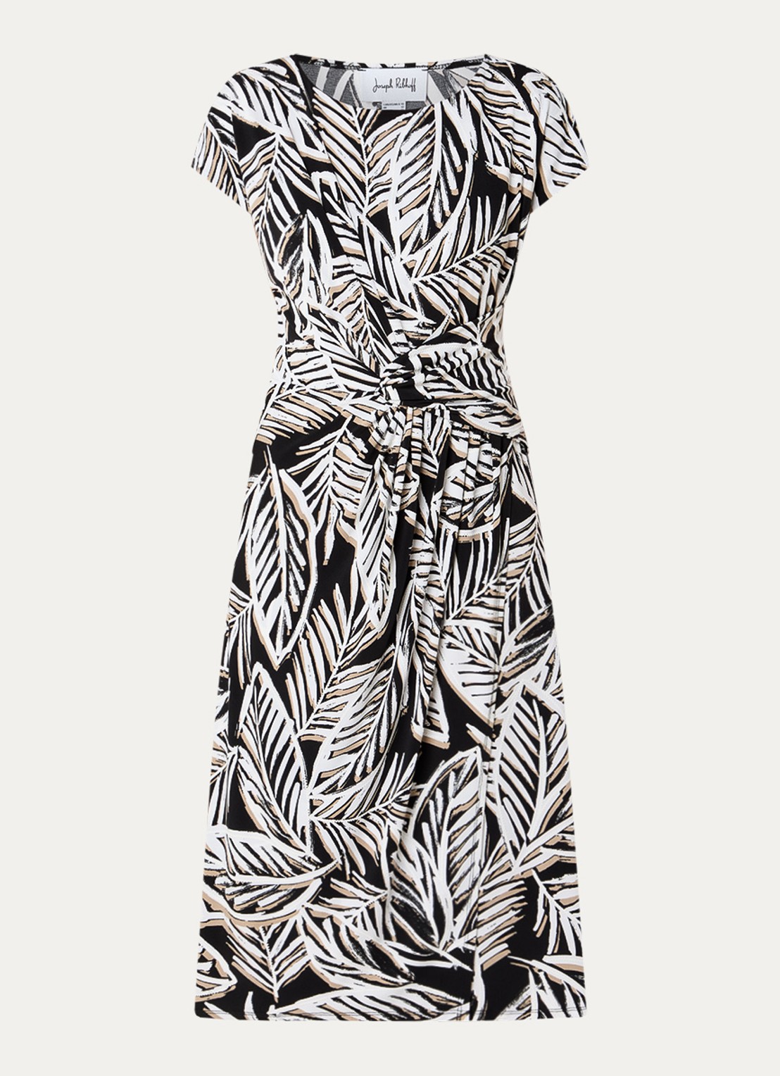 Joseph Ribkoff Midi jurk met print - voorkant 2 wit