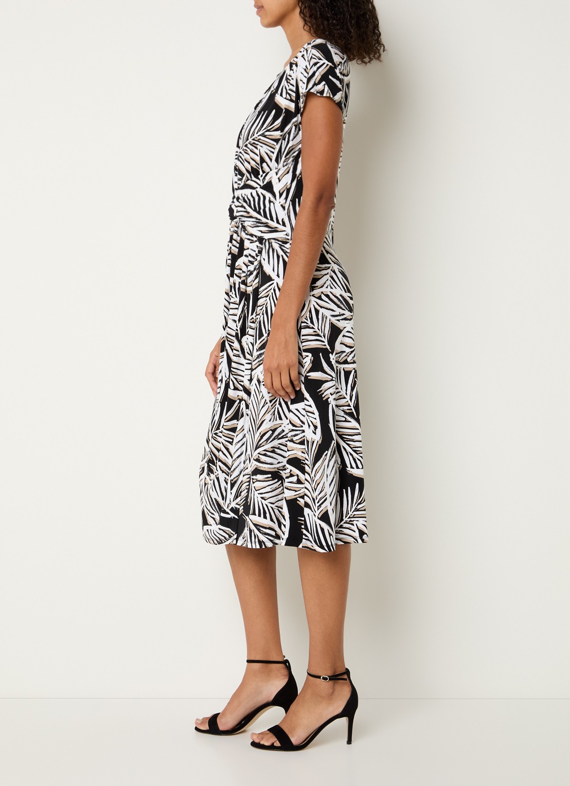 Joseph Ribkoff Midi jurk met print - voorkant 3 wit