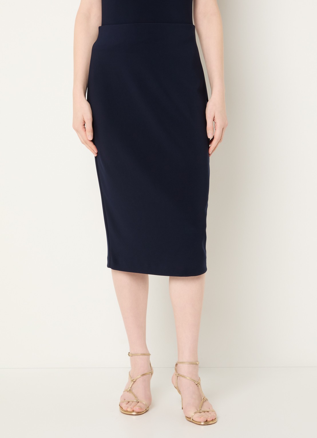 Joseph Ribkoff Midi rok met split - detail donkerblauw