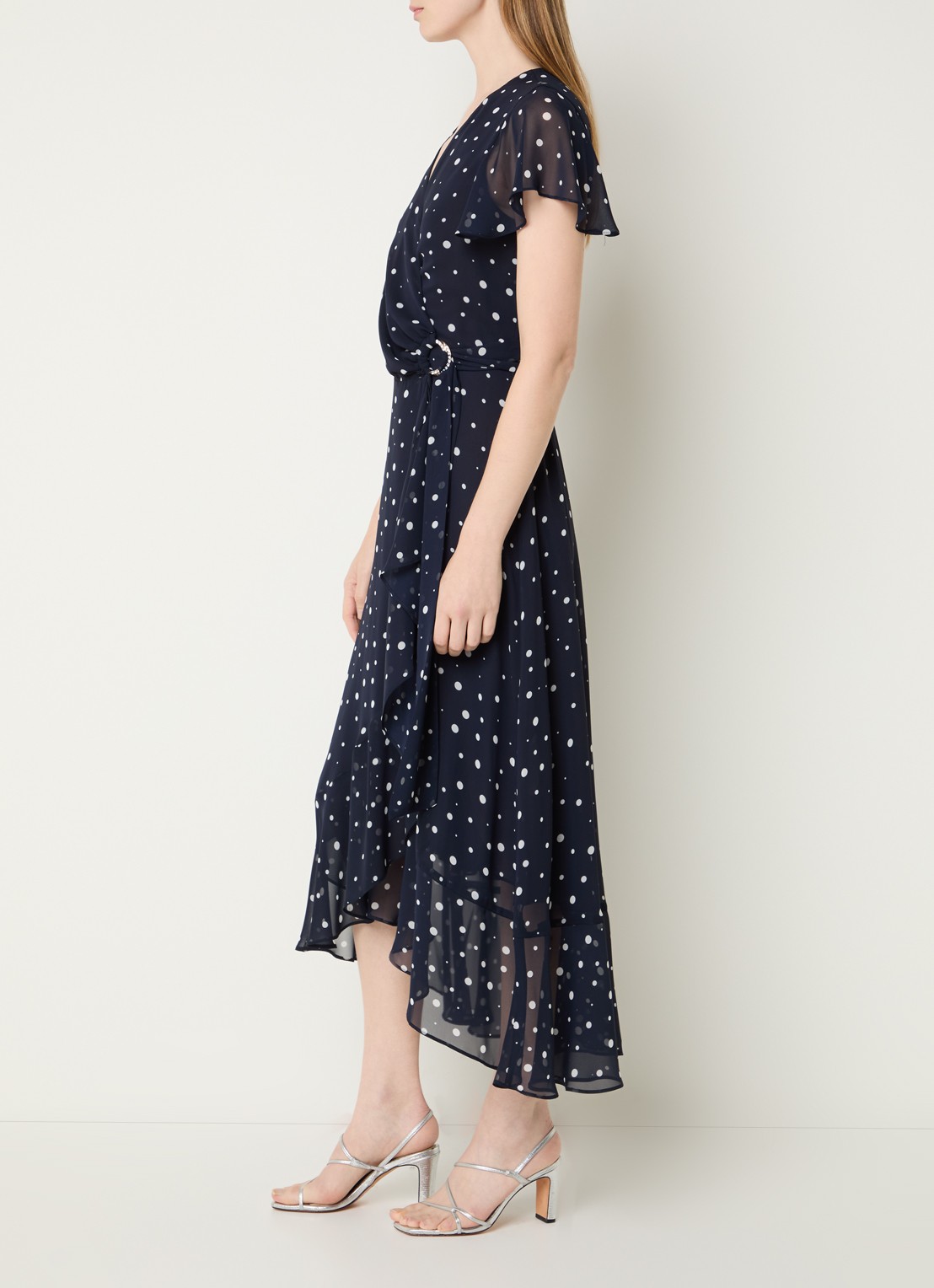 Joseph Ribkoff Midi tuniekjurk met print - voorkant 2 donkerblauw