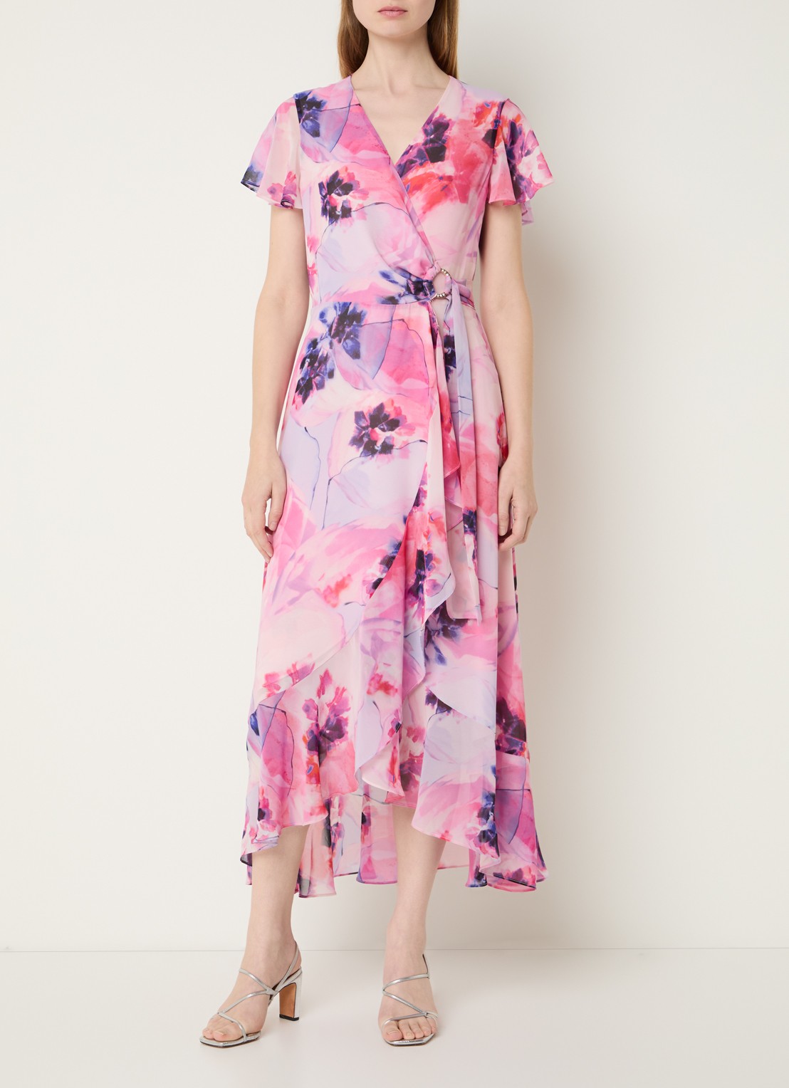 Joseph Ribkoff Midi tuniekjurk met print - detail roze