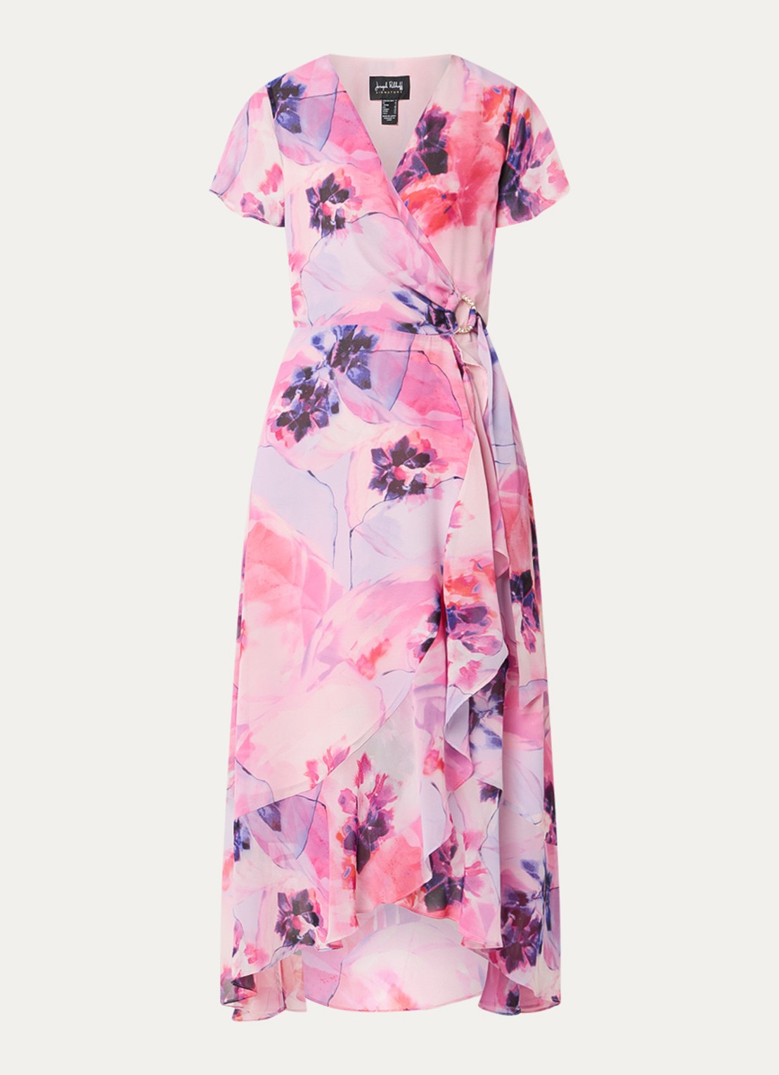 Joseph Ribkoff Midi tuniekjurk met print - voorkant 2 roze