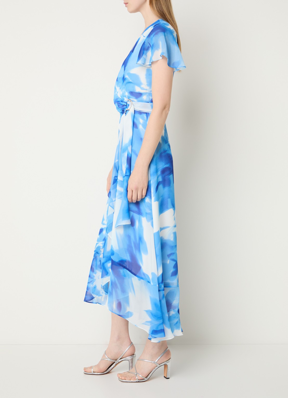 Joseph Ribkoff Midi tuniekjurk met print - voorkant 4 donkerblauw