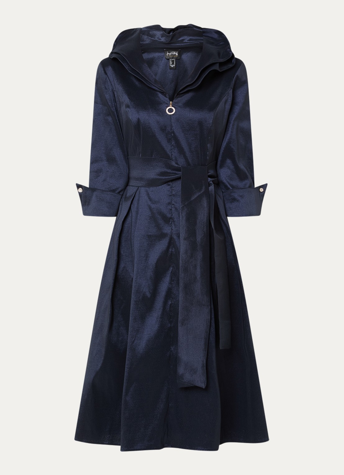 Joseph Ribkoff Midi tuniekjurk met strikceintuur - voorkant donkerblauw