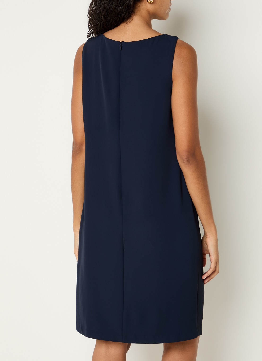 Joseph Ribkoff Mini jurk met asymmetrische hals - achterkant donkerblauw