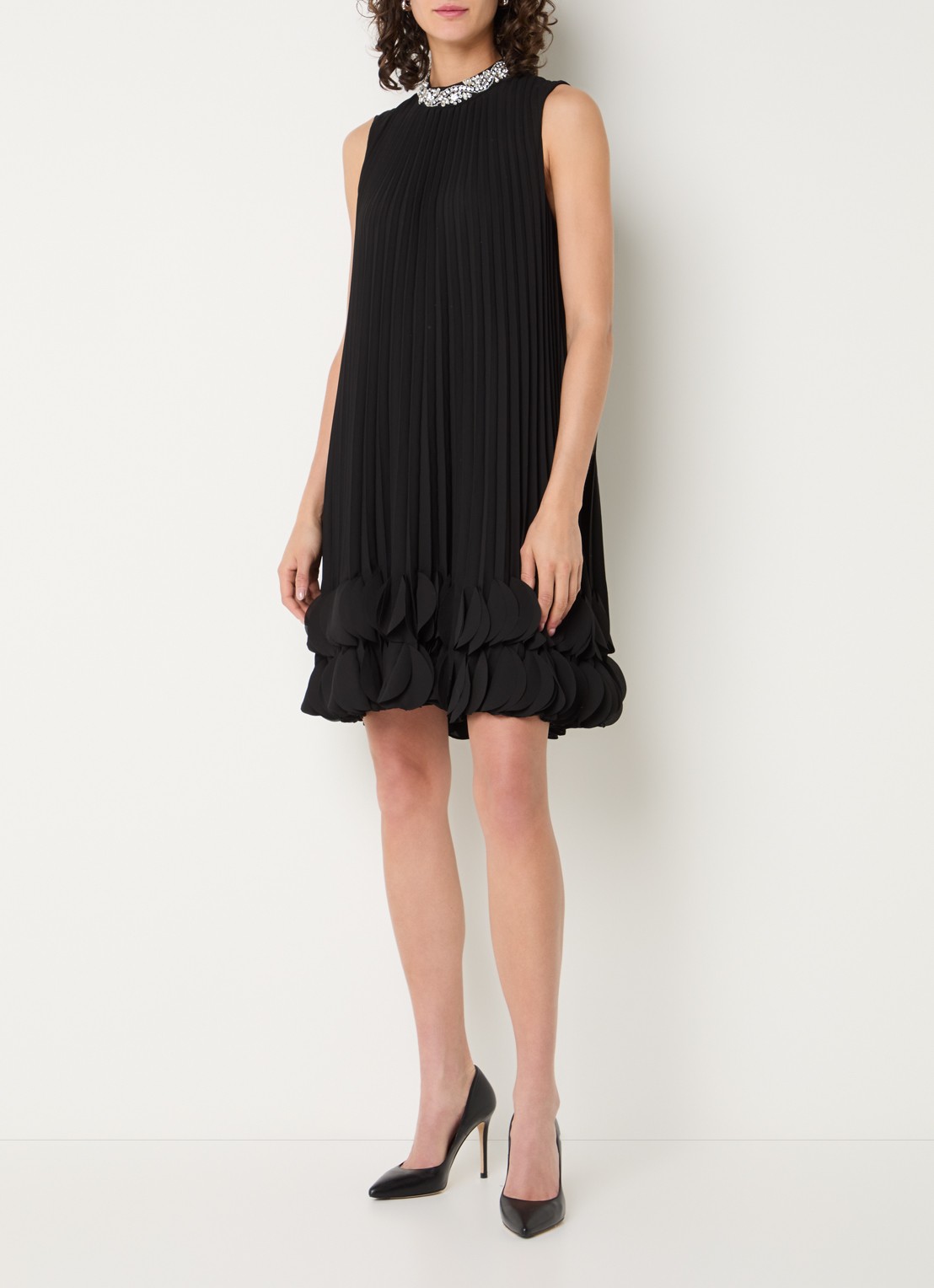 Joseph Ribkoff Mini jurk met strass  - voorkant 2 zwart