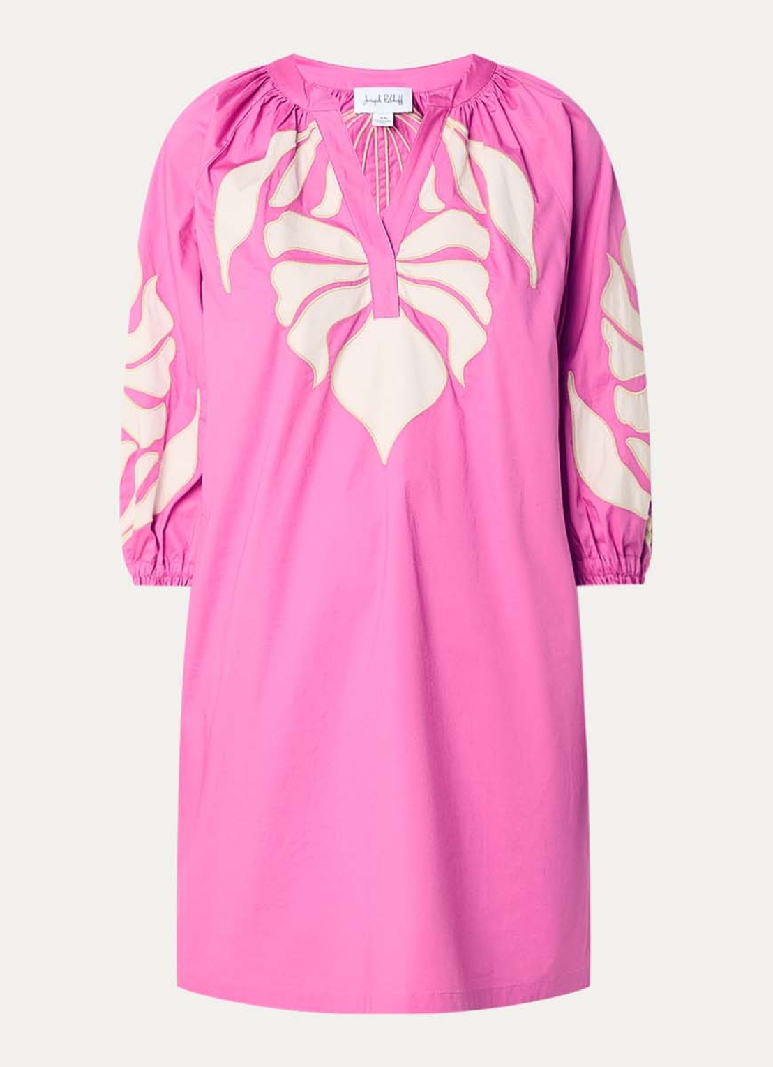 Joseph Ribkoff Mini tuniekjurk met applicatie - voorkant 2 fuchsia