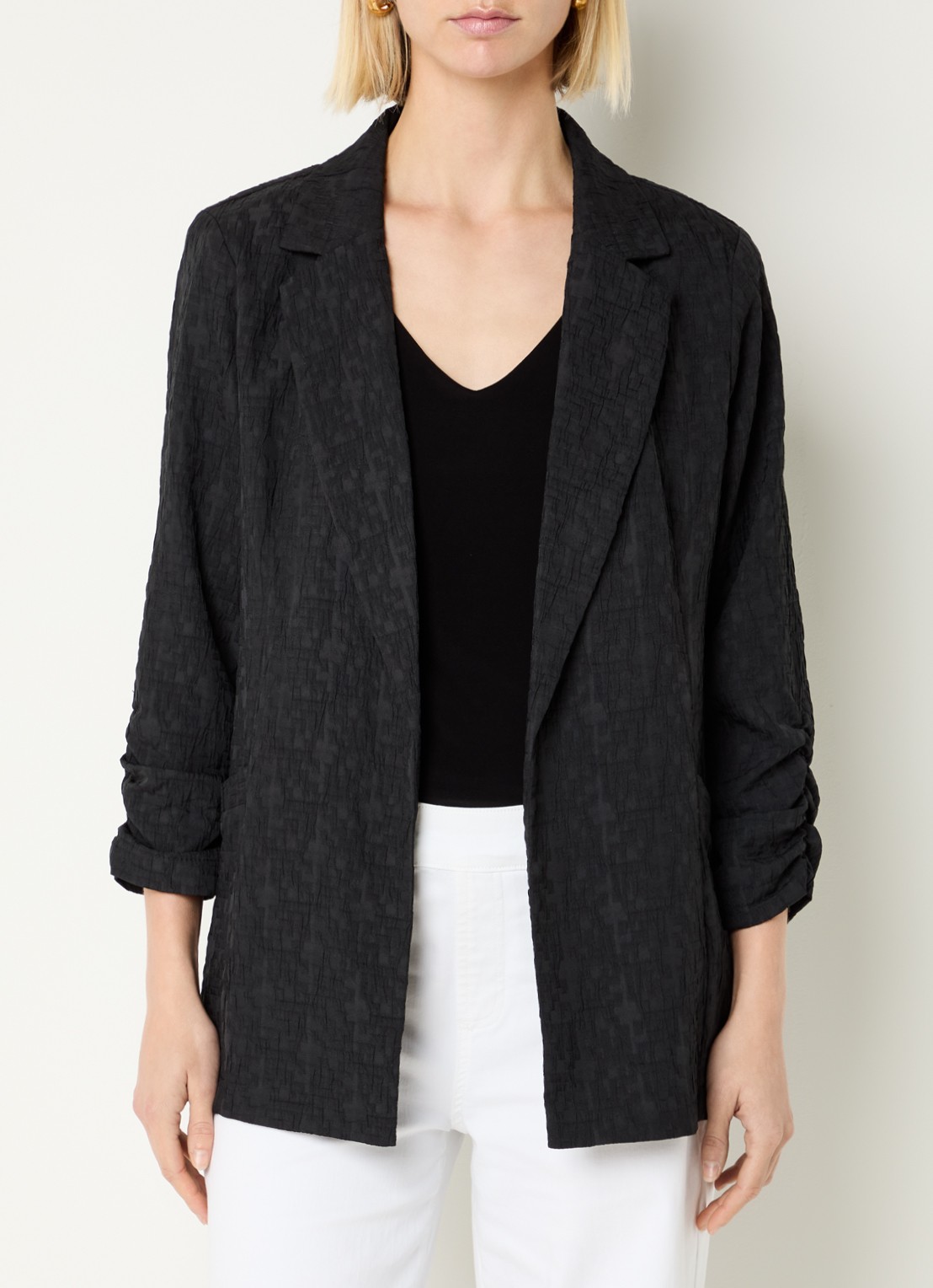 Joseph Ribkoff Oversized blazer met structuur - detail 4 zwart