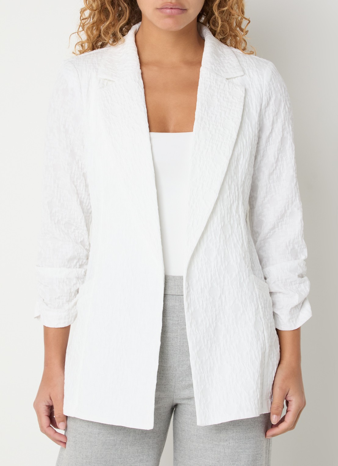 Joseph Ribkoff Oversized blazer met structuur - detail 4 wit