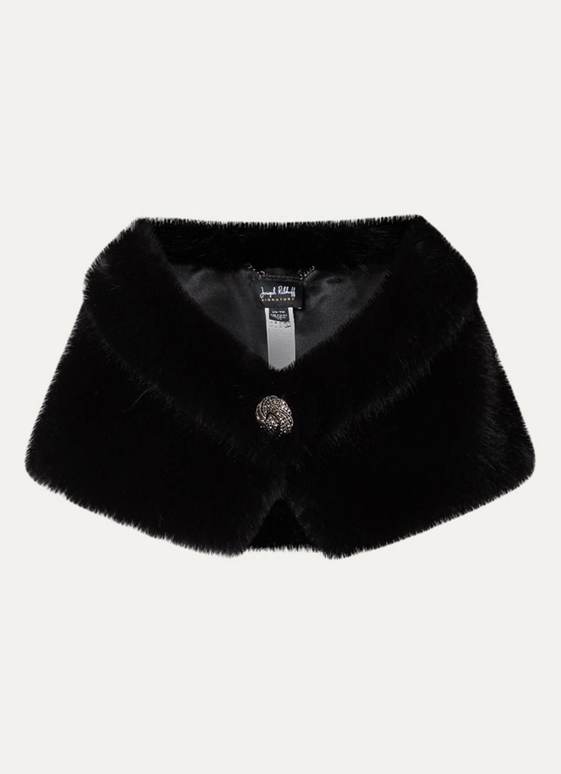 Joseph Ribkoff Poncho van imitatiebont - voorkant 2 zwart