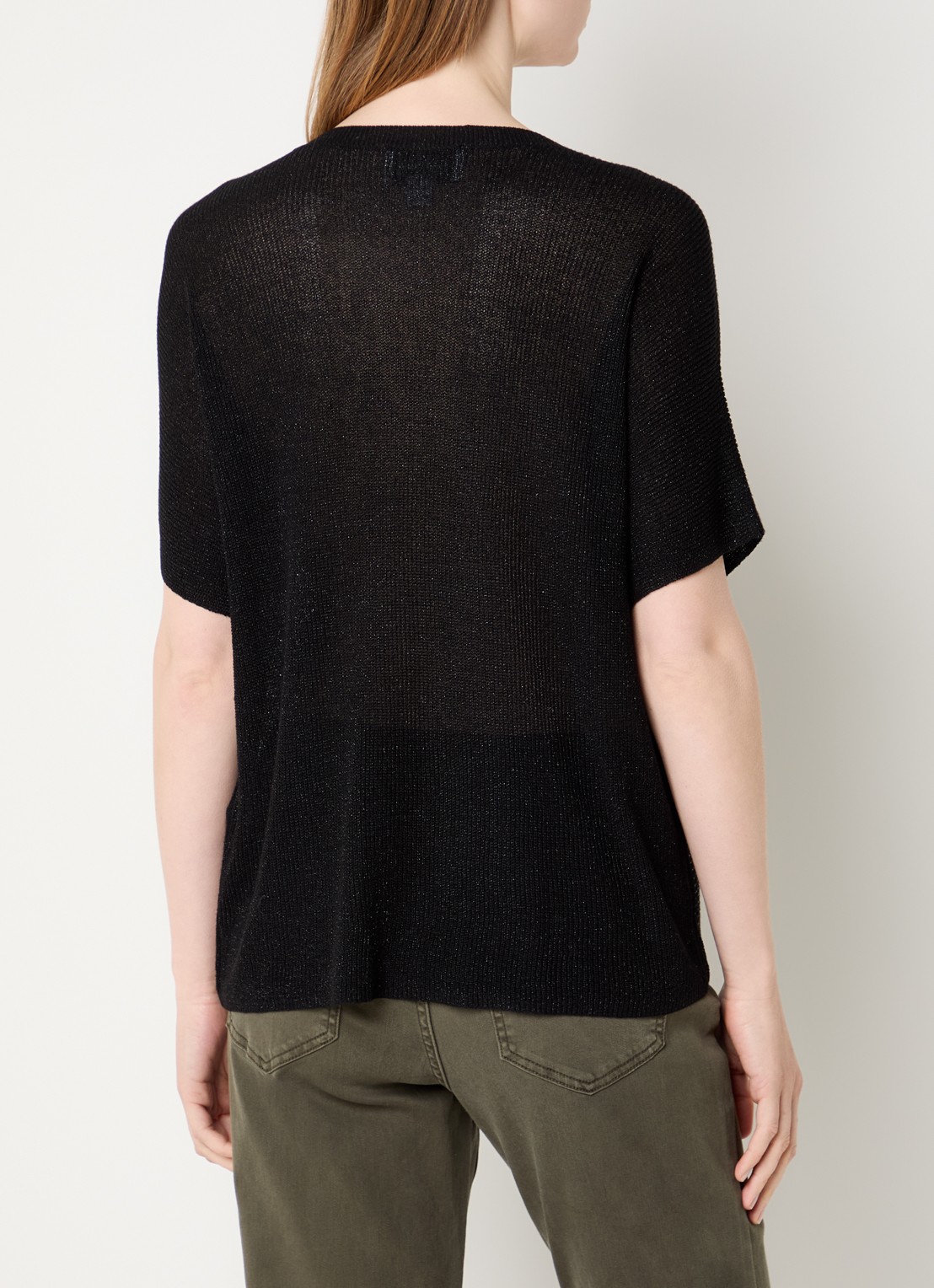Joseph Ribkoff Semi-transparante top met strass - achterkant zwart