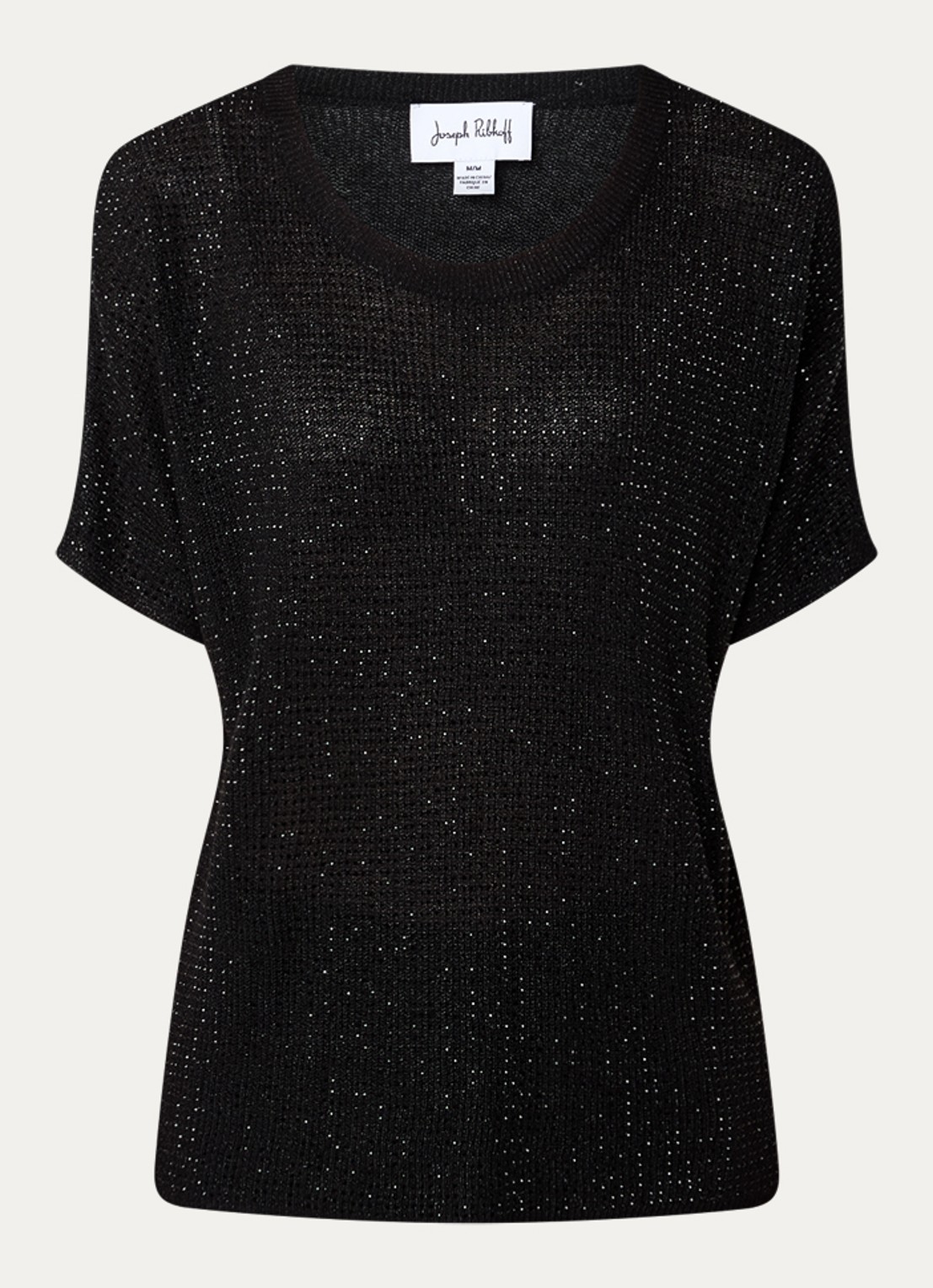 Joseph Ribkoff Semi-transparante top met strass - voorkant 5 zwart