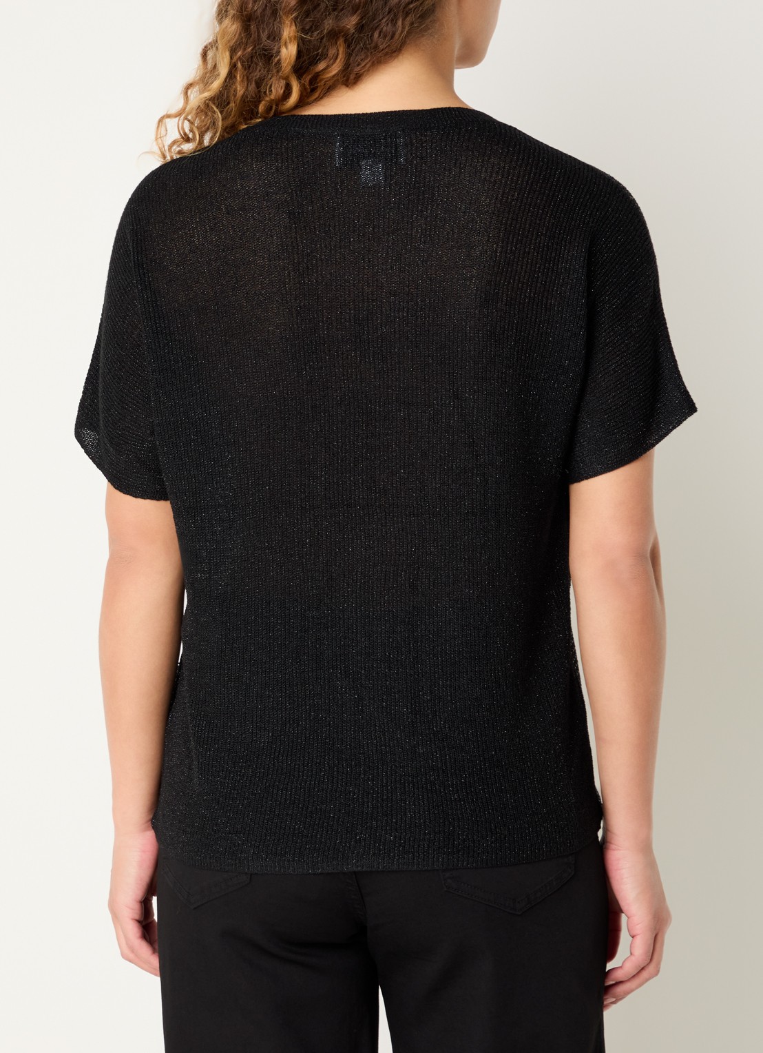 Joseph Ribkoff Semi-transparante top met strass - achterkant 2 zwart