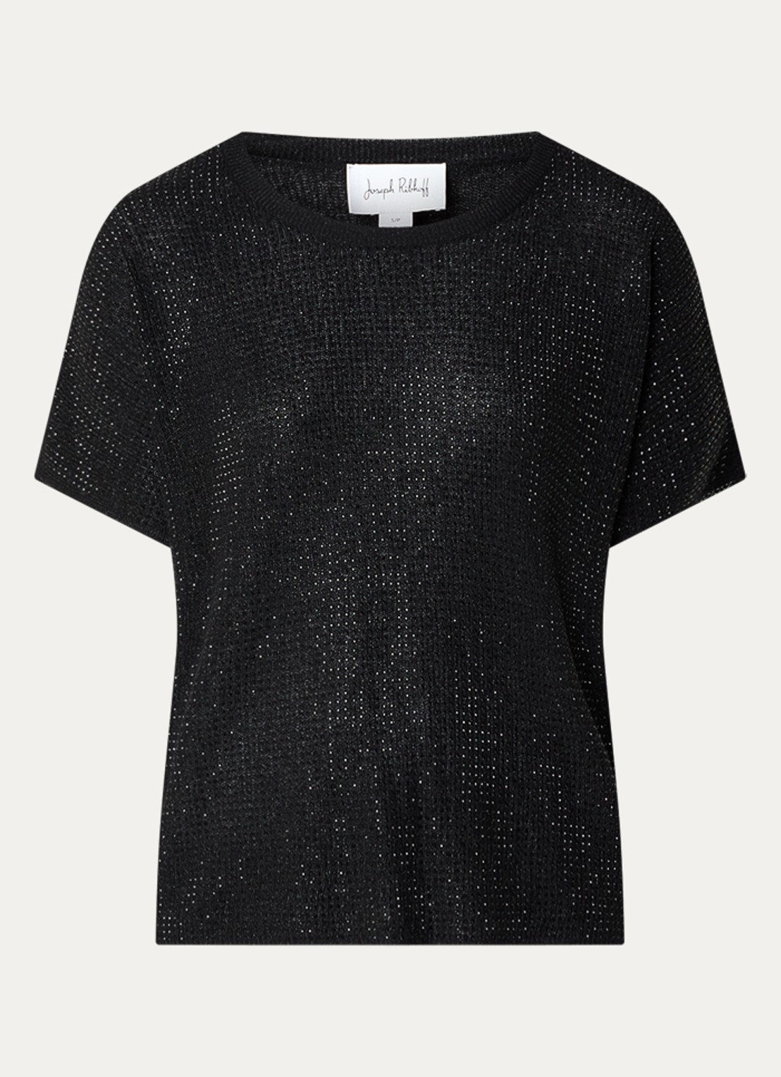 Joseph Ribkoff Semi-transparante top met strass - voorkant 7 zwart