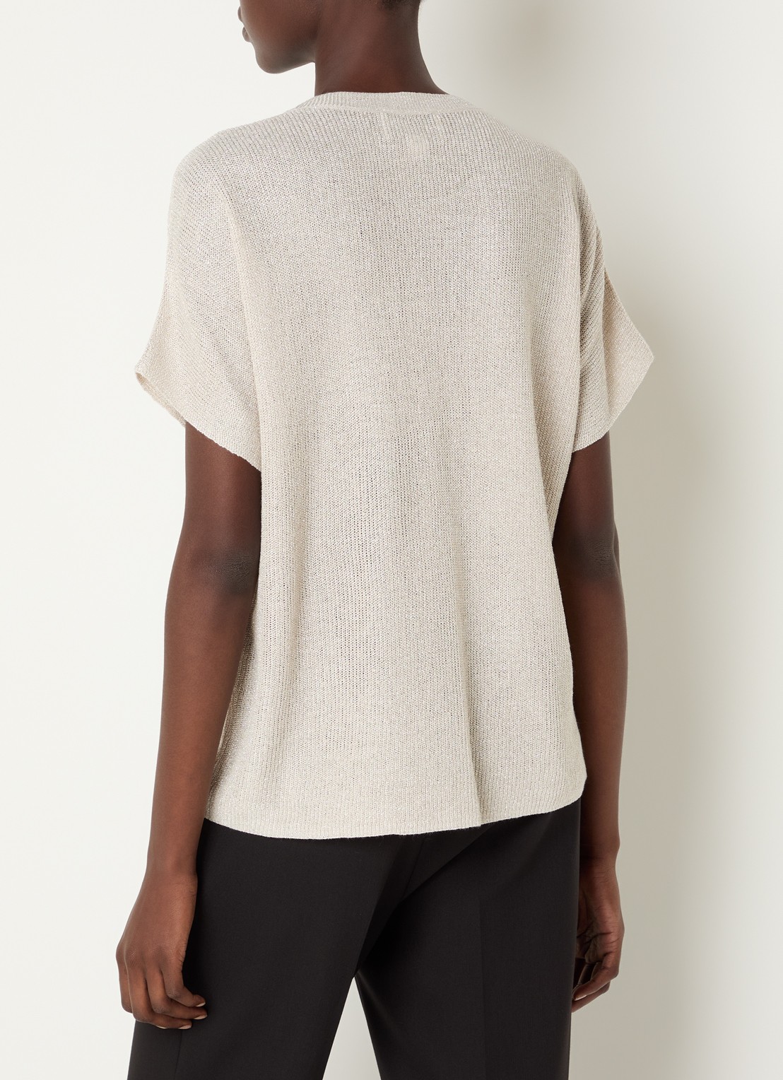 Joseph Ribkoff Semi-transparante top met strass - achterkant 2 beige