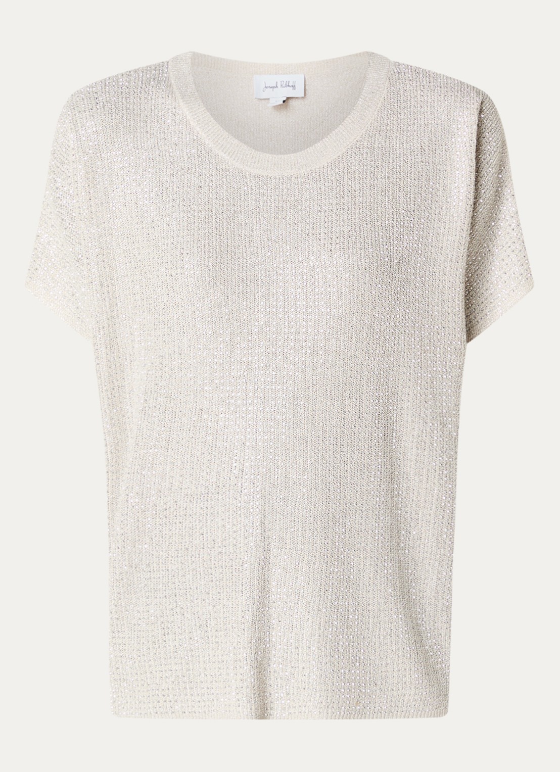 Joseph Ribkoff Semi-transparante top met strass - voorkant 3 beige
