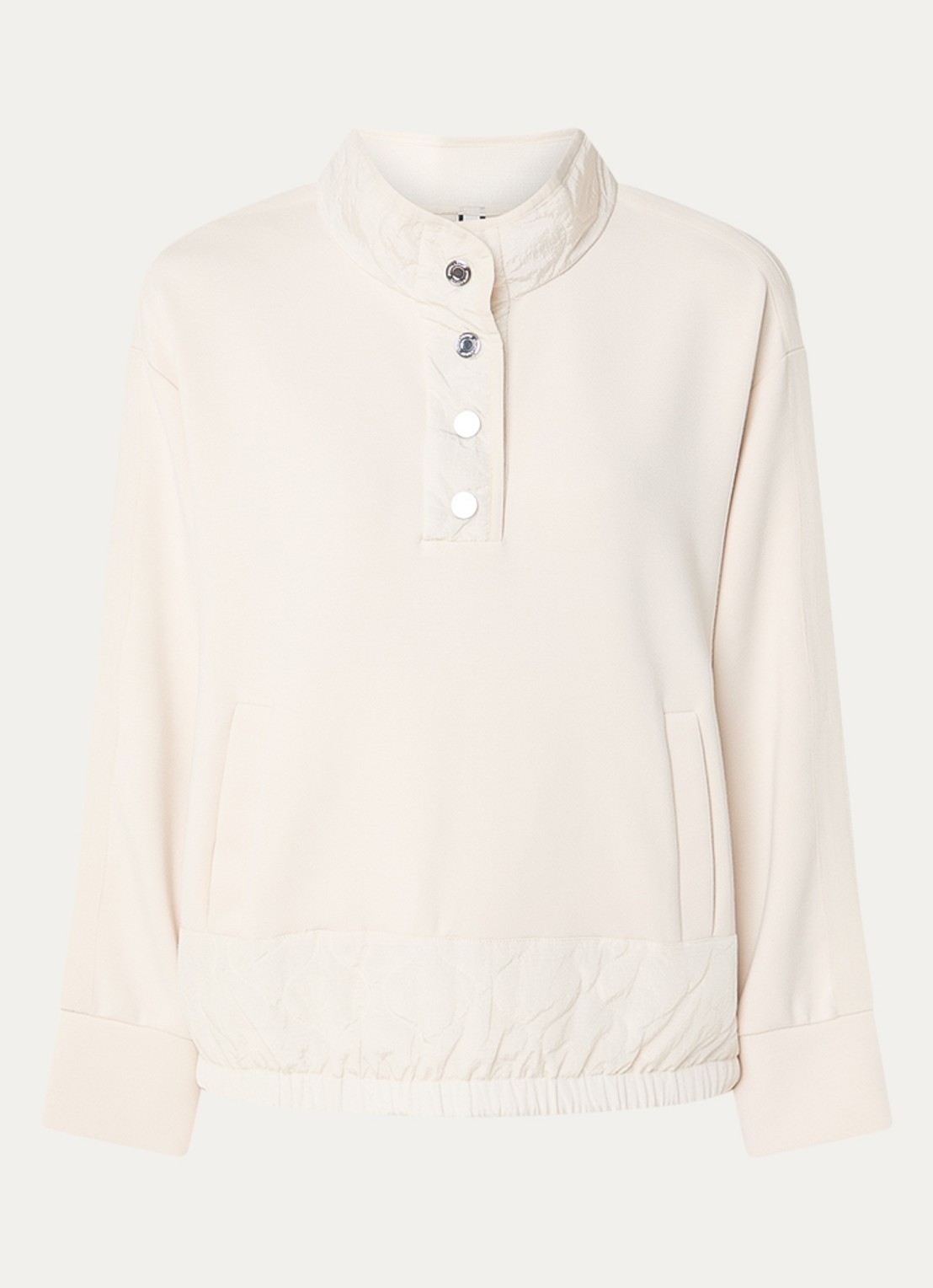 Joseph Ribkoff Sweater met steekzakken en opstaande kraag - voorkant 2 ivoor