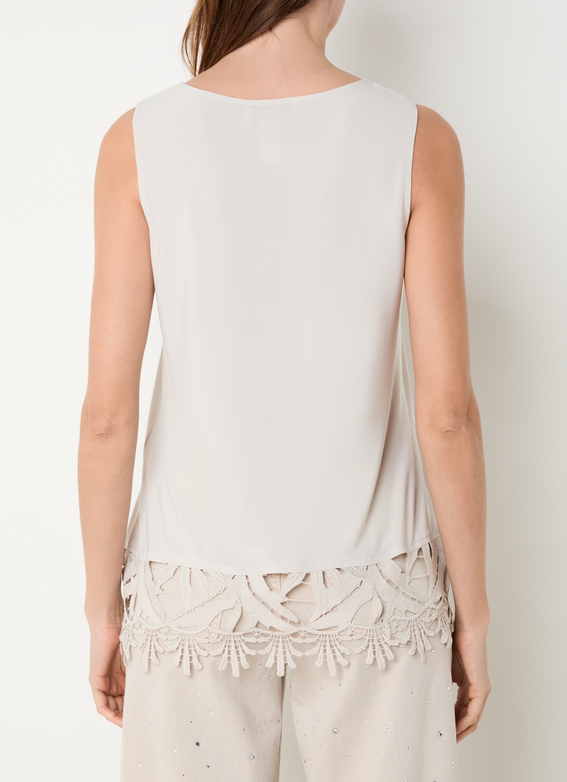 Joseph Ribkoff Tanktop met details van kant - achterkant 3 beige