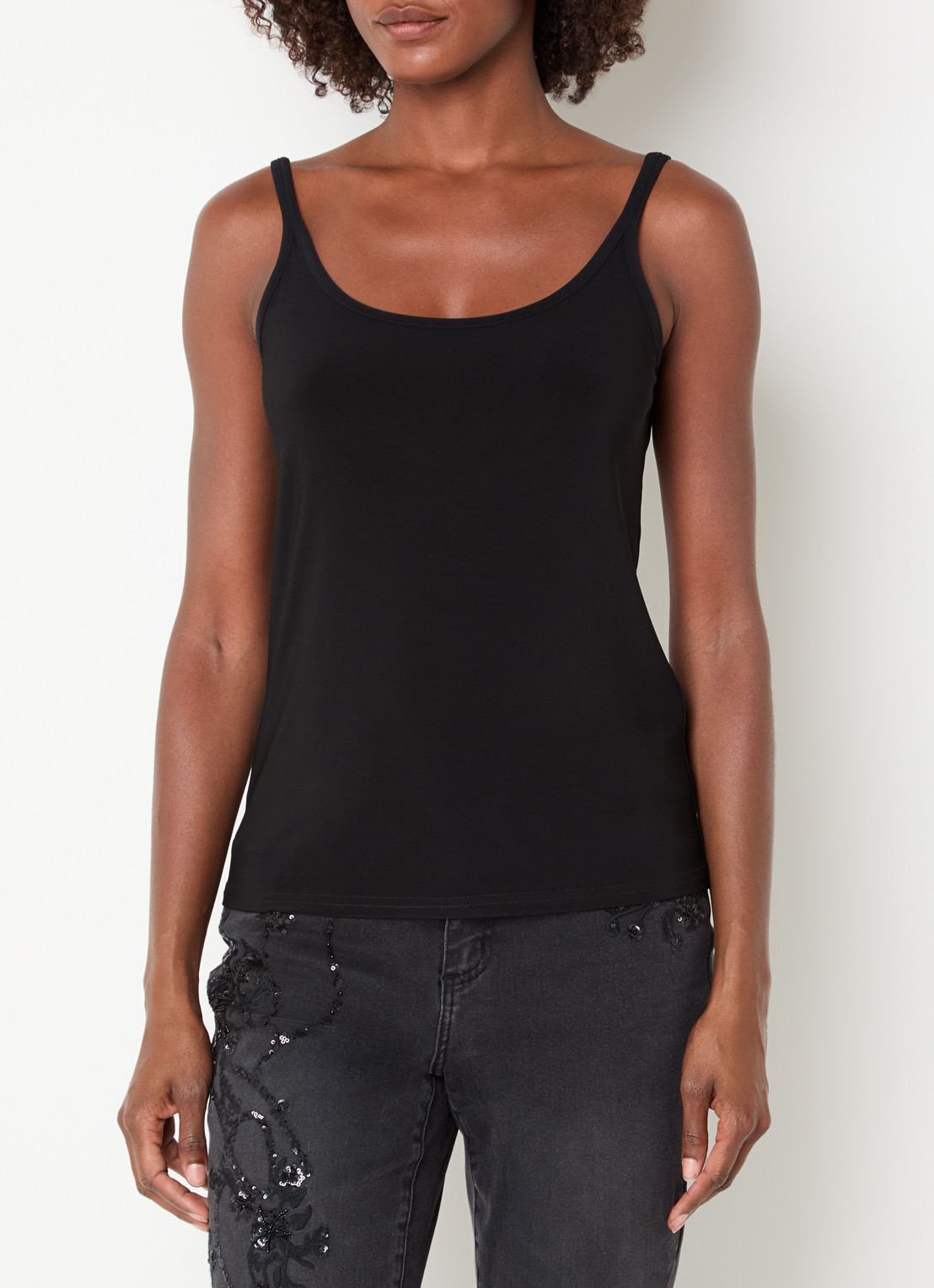 Joseph Ribkoff Tanktop met ronde hals - detail zwart