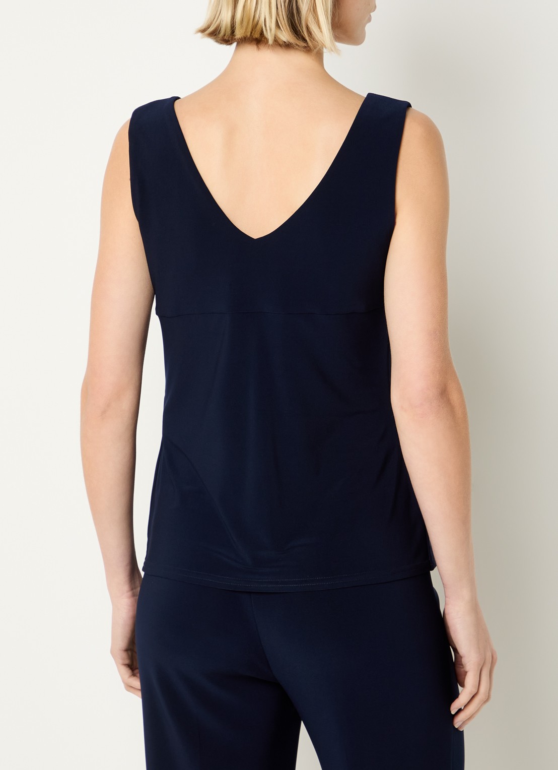 Joseph Ribkoff Tanktop met V-hals en stretch - achterkant donkerblauw