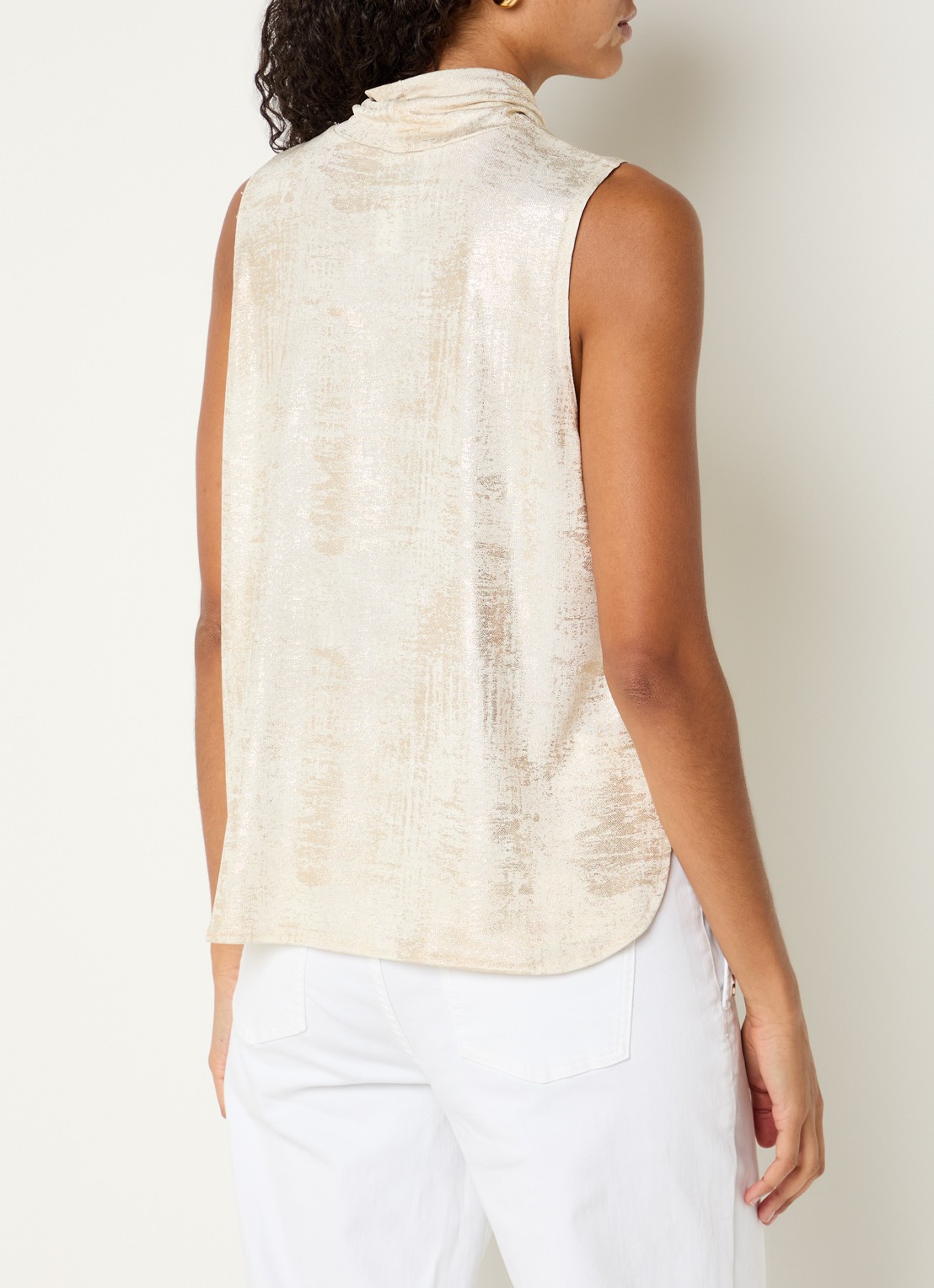 Joseph Ribkoff Top met lurex en plooidetail - achterkant 3 gebroken wit