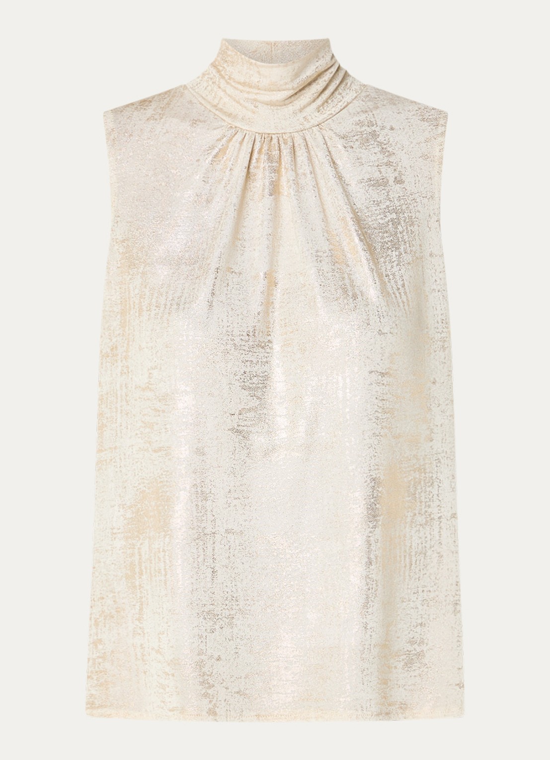 Joseph Ribkoff Top met lurex en plooidetail - voorkant gebroken wit
