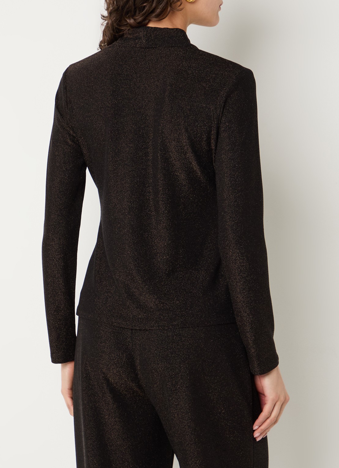 Joseph Ribkoff Top met lurex en V-hals - achterkant 4 donkerbruin